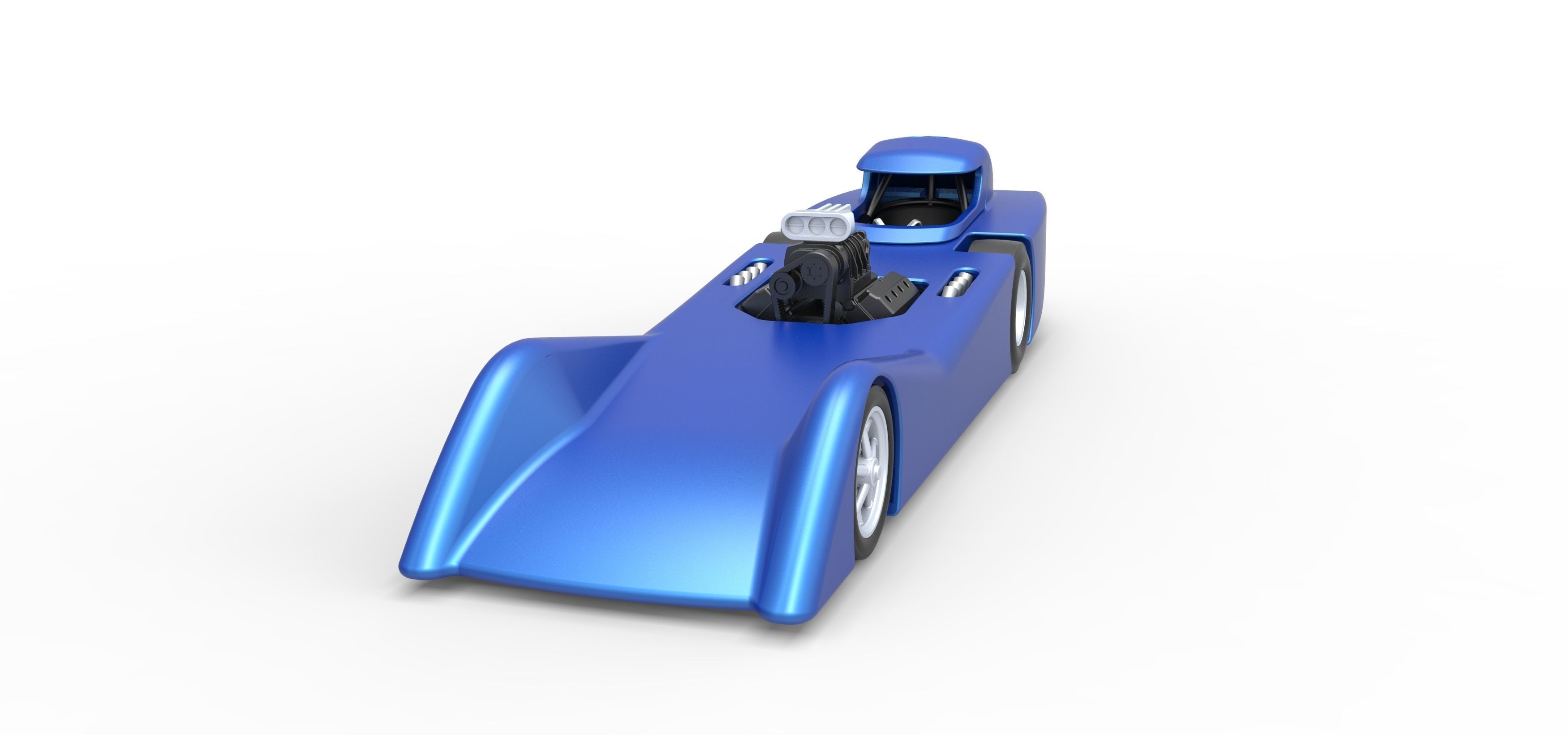 Front engine old school dragster with shell V6 Scale 1 to 25 3D print model_5