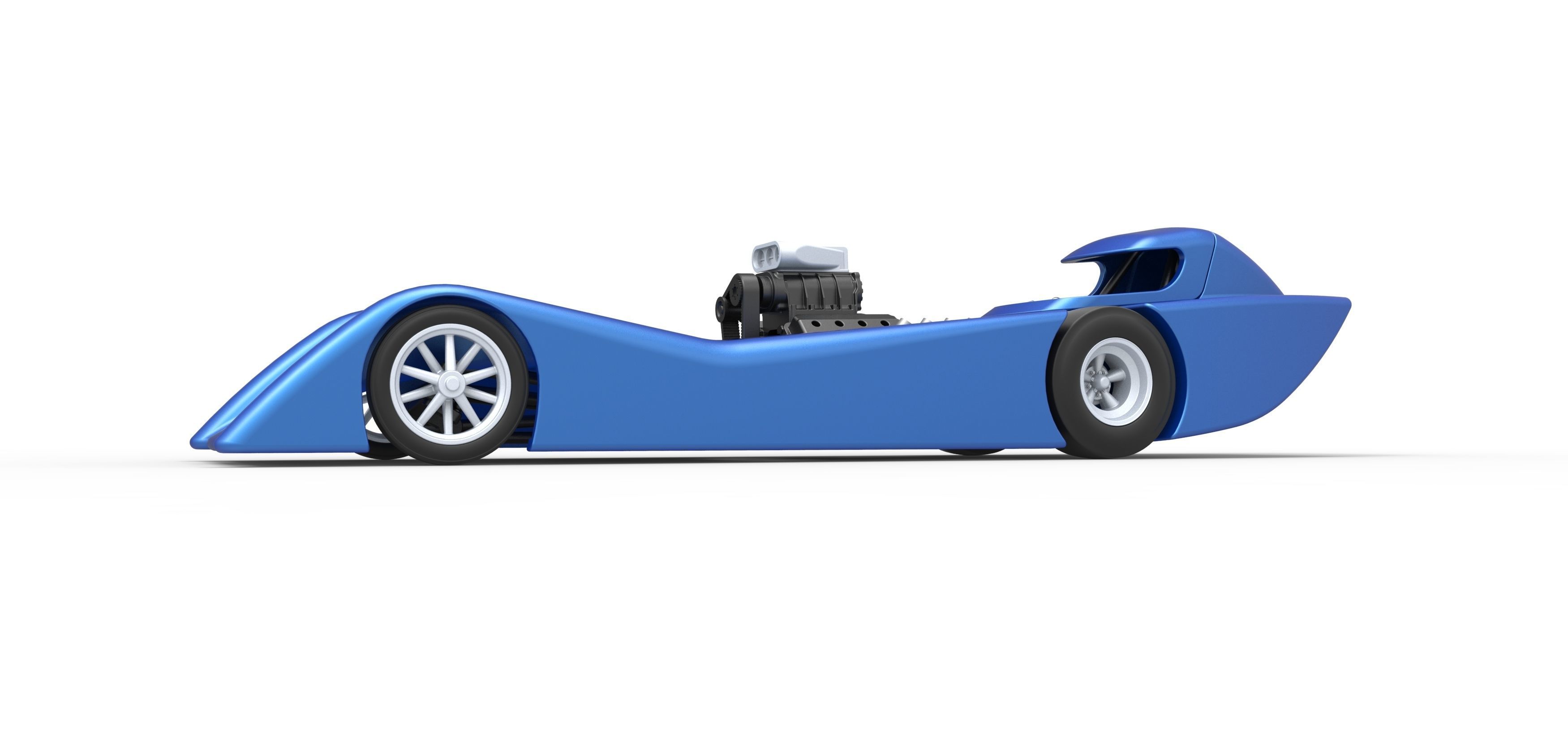 Front engine old school dragster with shell V6 Scale 1 to 25 3D print model_3