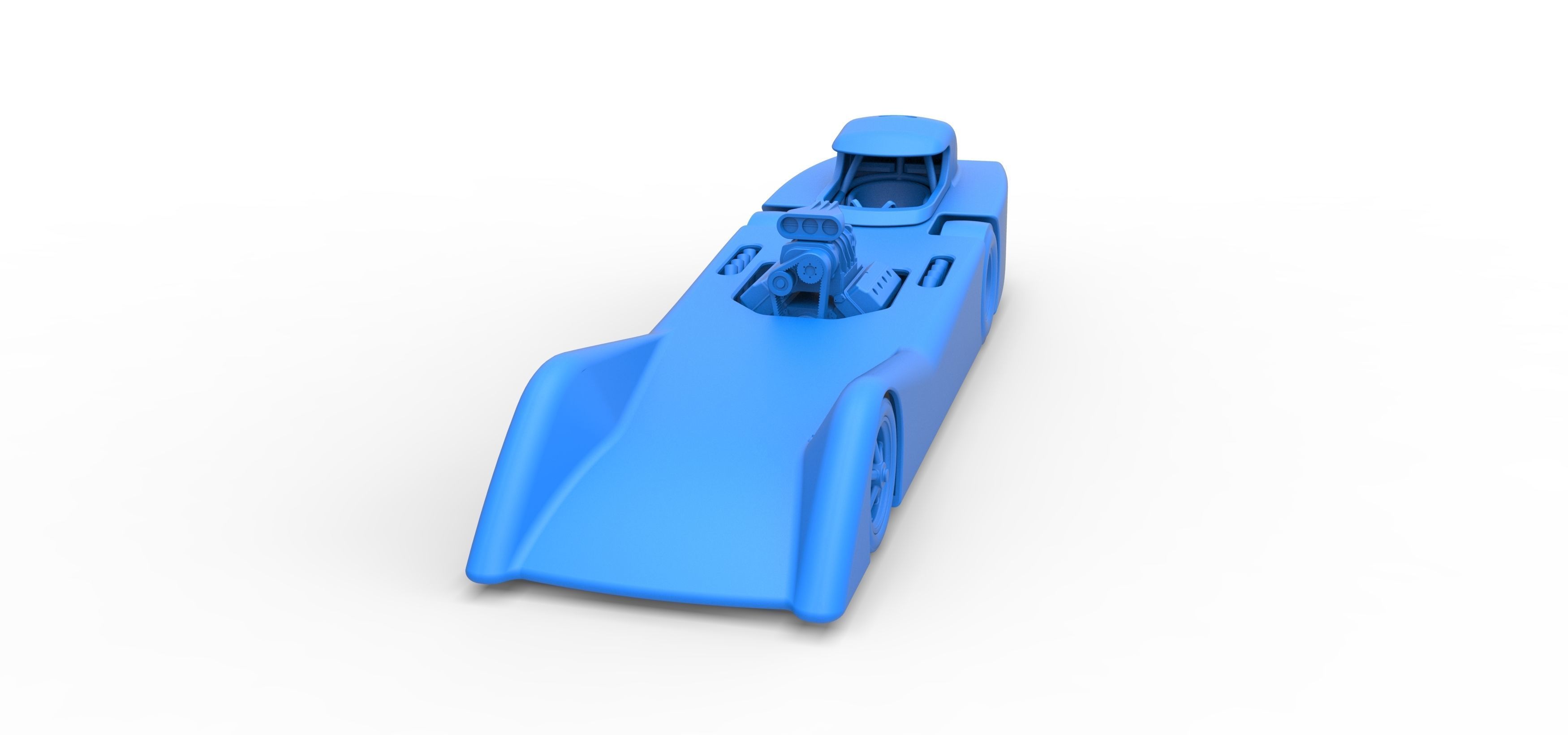 Front engine old school dragster with shell V6 Scale 1 to 25 3D print model_20