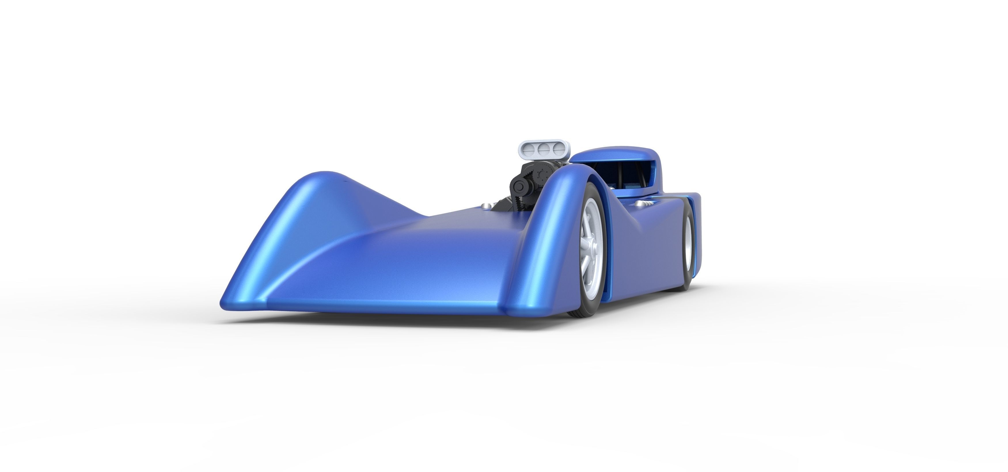 Front engine old school dragster with shell V6 Scale 1 to 25 3D print model_6