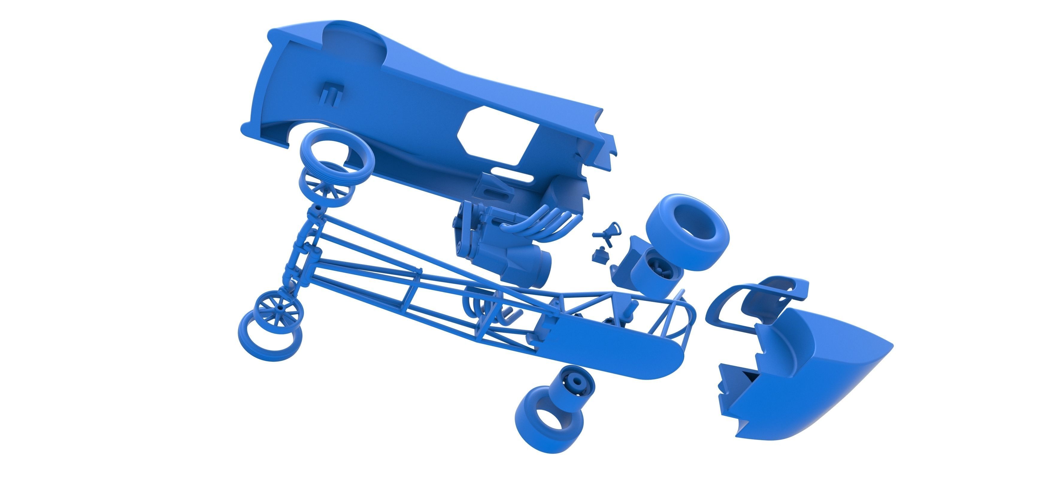 Front engine old school dragster with shell V6 Scale 1 to 25 3D print model_33
