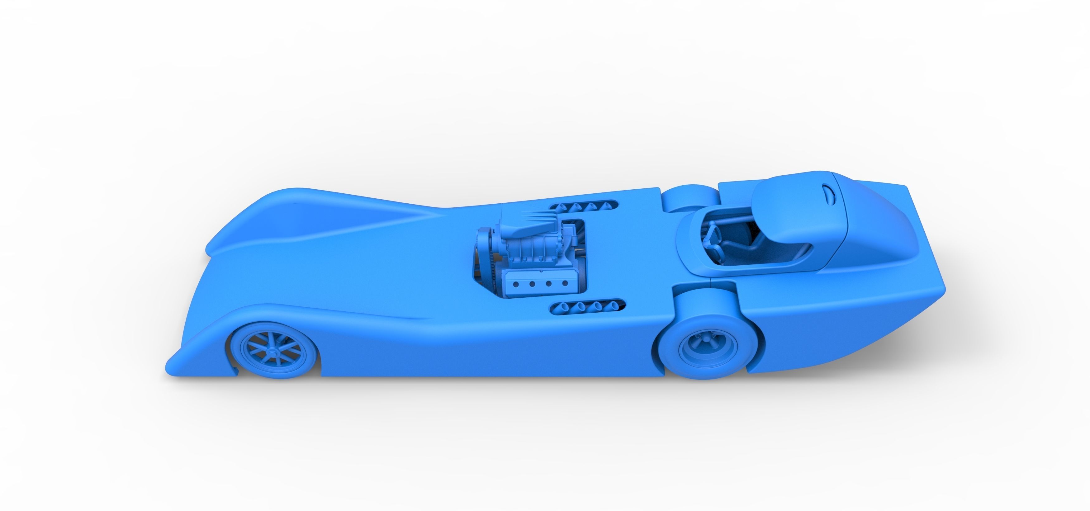 Front engine old school dragster with shell V6 Scale 1 to 25 3D print model_25