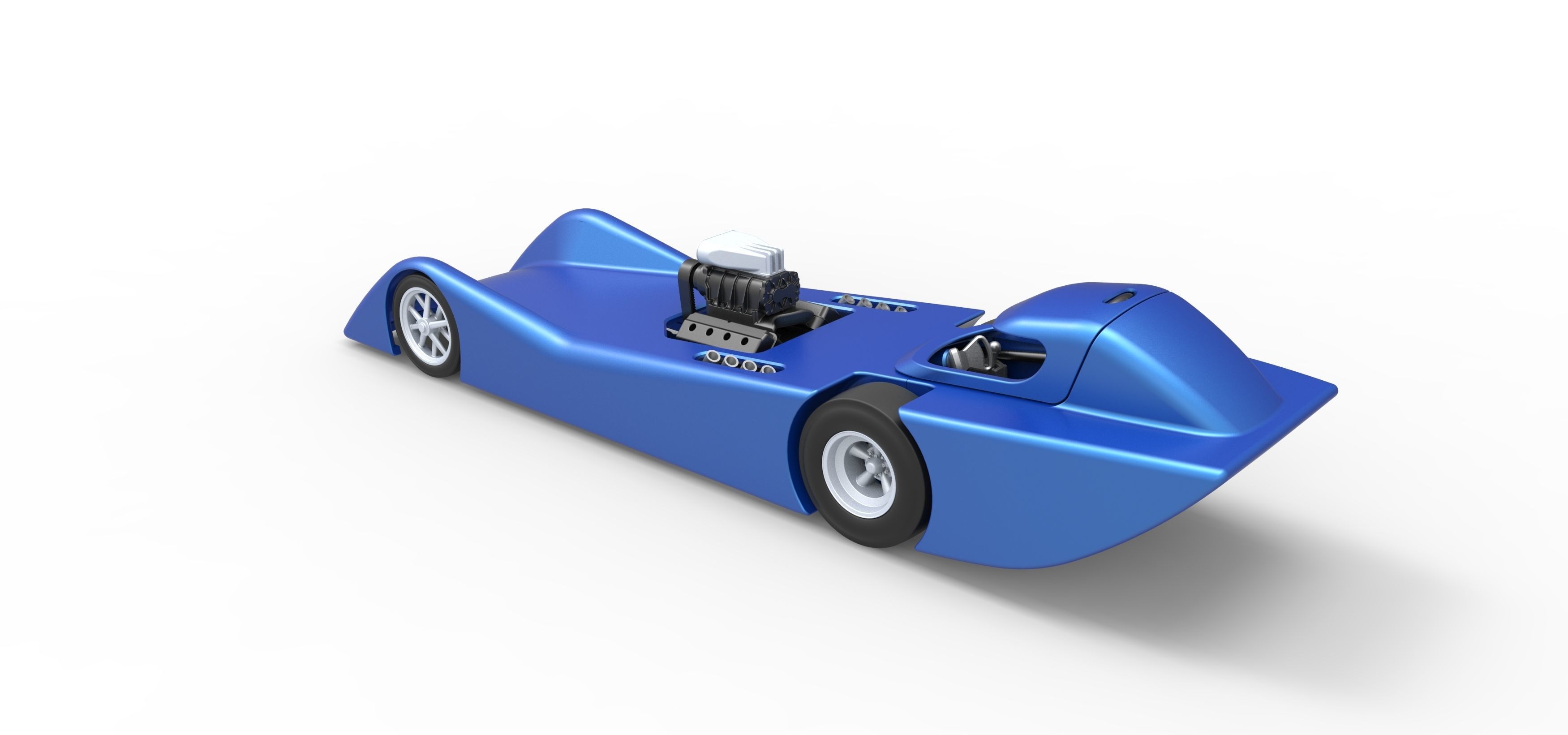 Front engine old school dragster with shell V6 Scale 1 to 25 3D print model_12