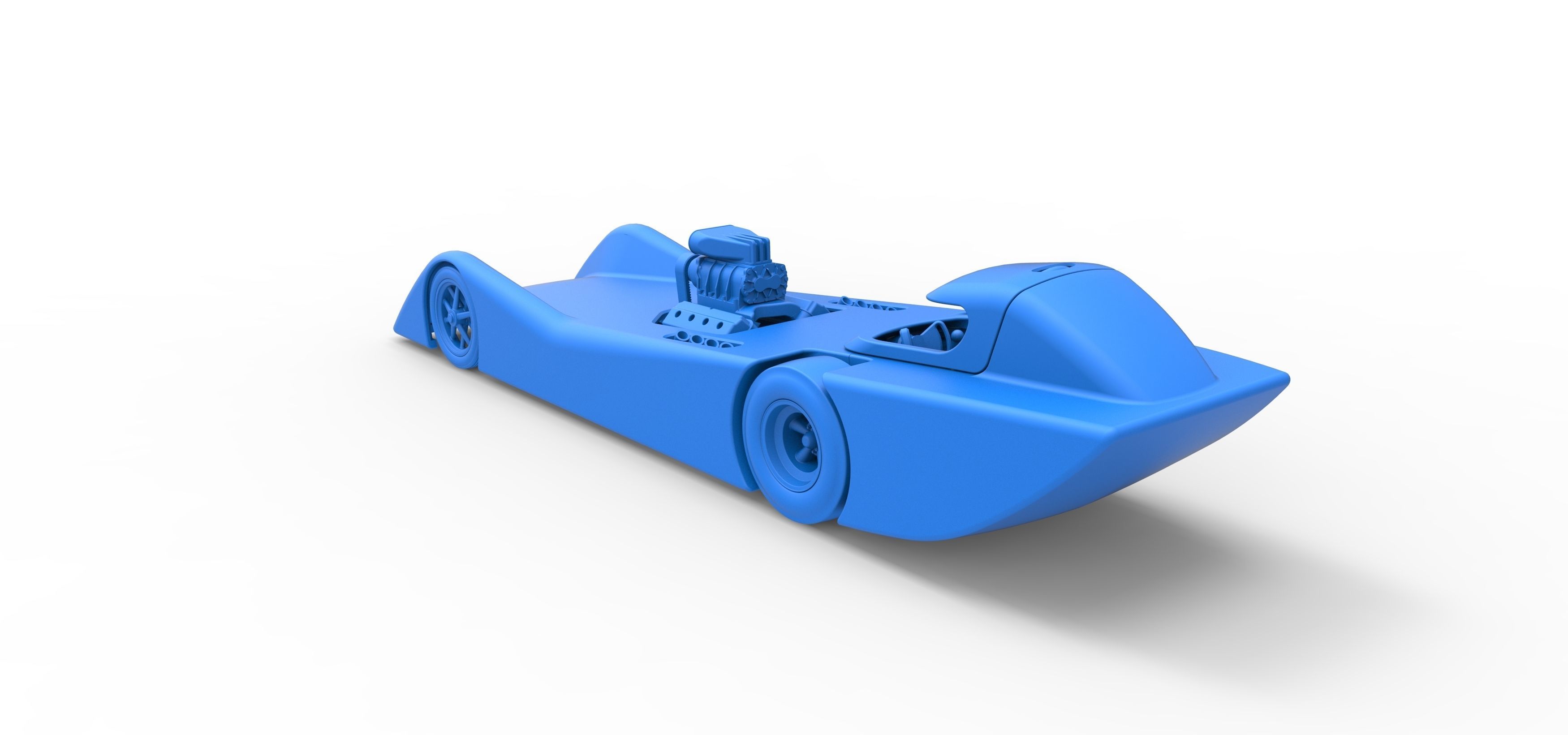 Front engine old school dragster with shell V6 Scale 1 to 25 3D print model_27