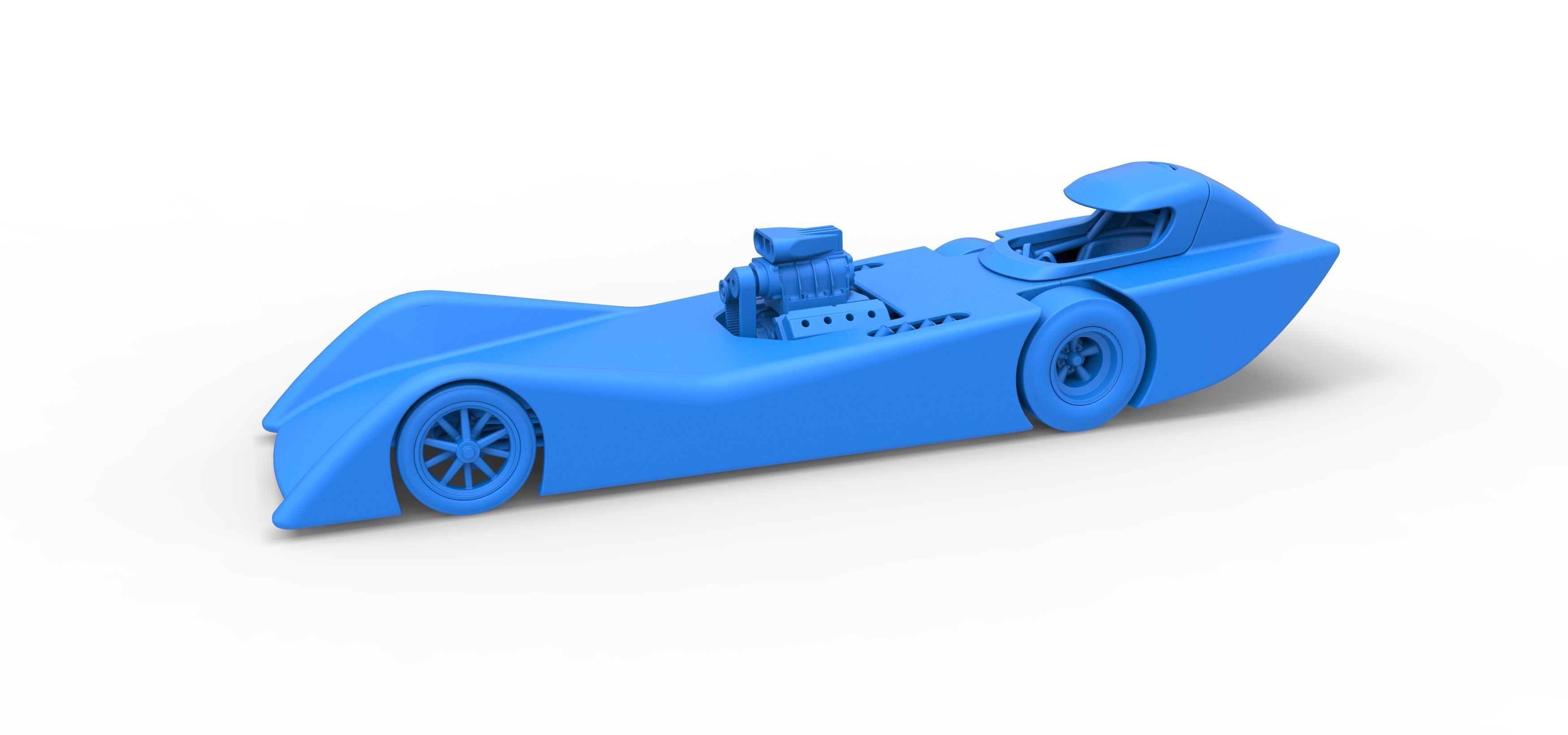 Front engine old school dragster with shell V6 Scale 1 to 25 3D print model_16