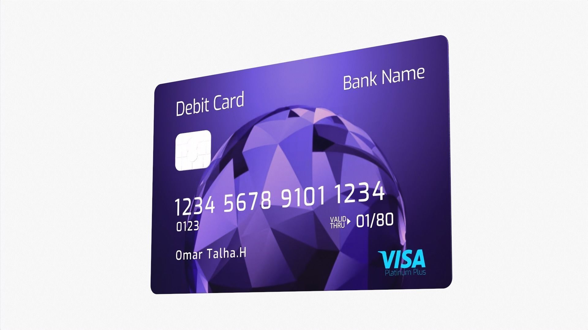 Credit Card Low-poly 3D model_1