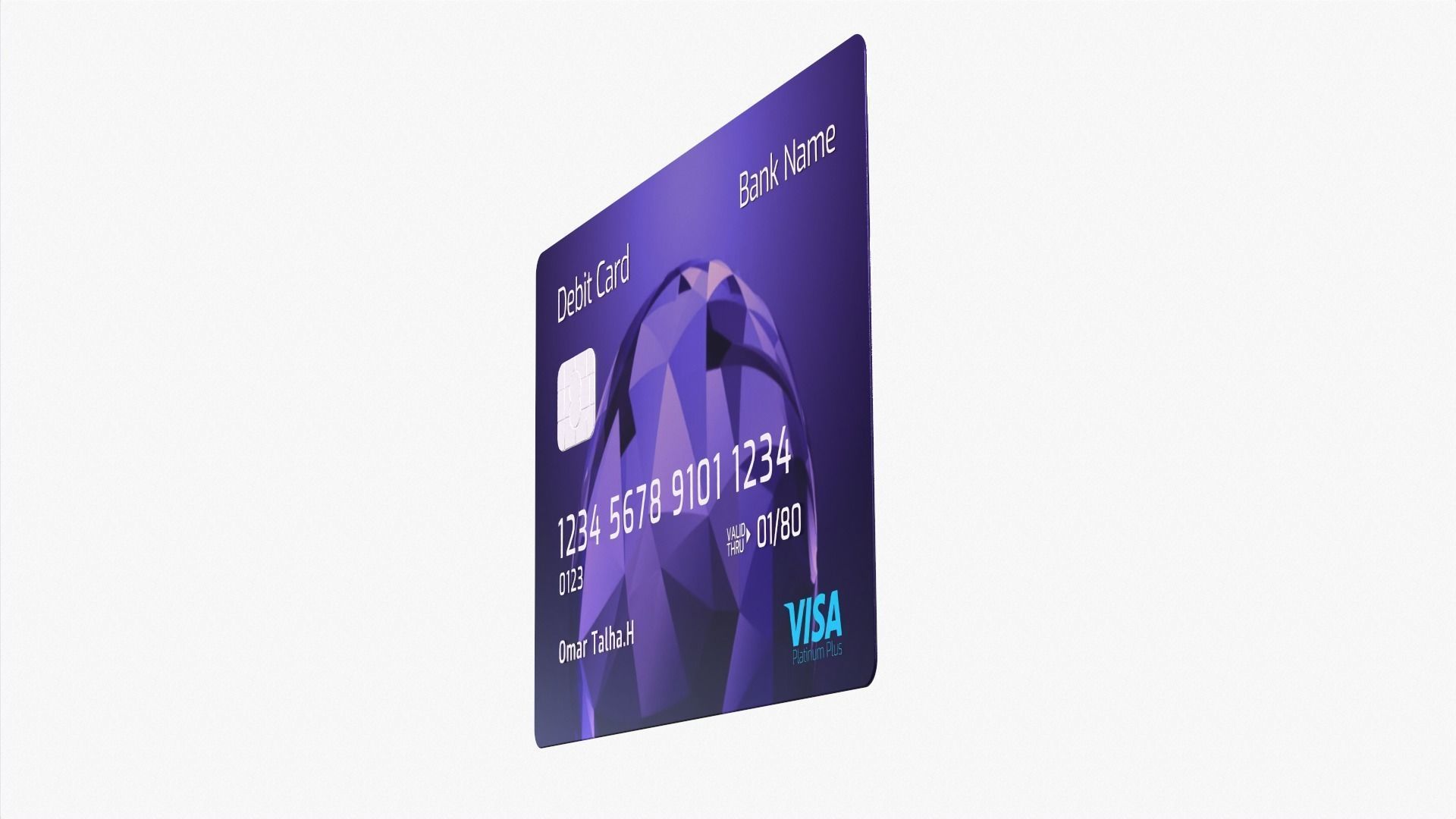 Credit Card Low-poly 3D model_2