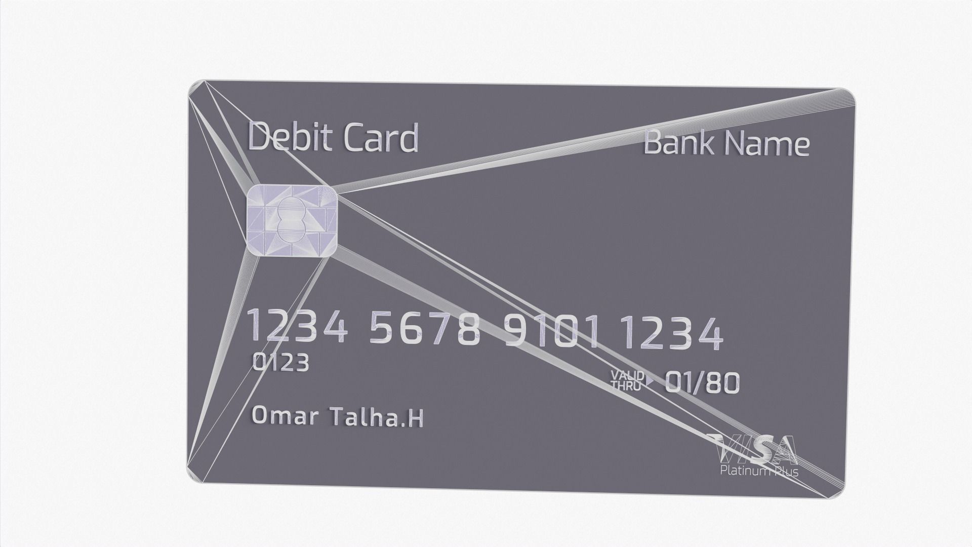 Credit Card Low-poly 3D model_6