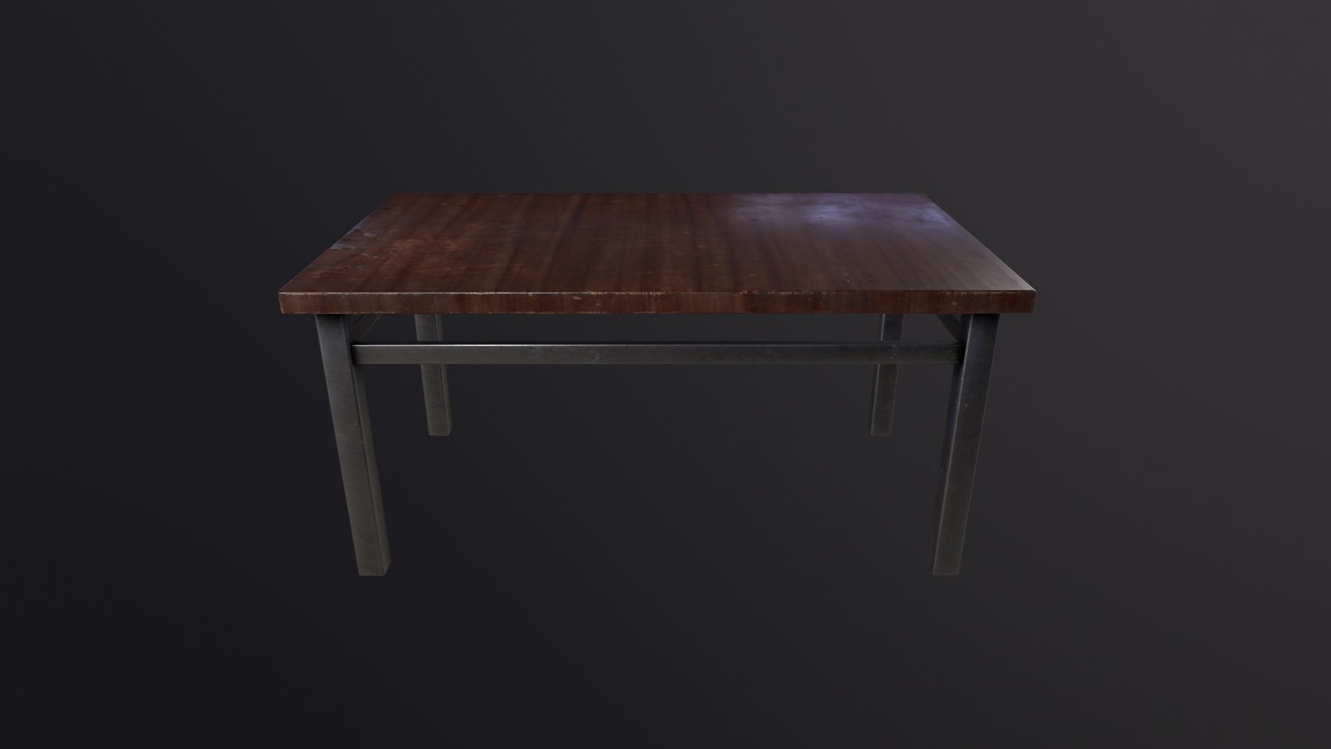 Basic Wooden Desk Table 3D Model Low-poly 3D model_3