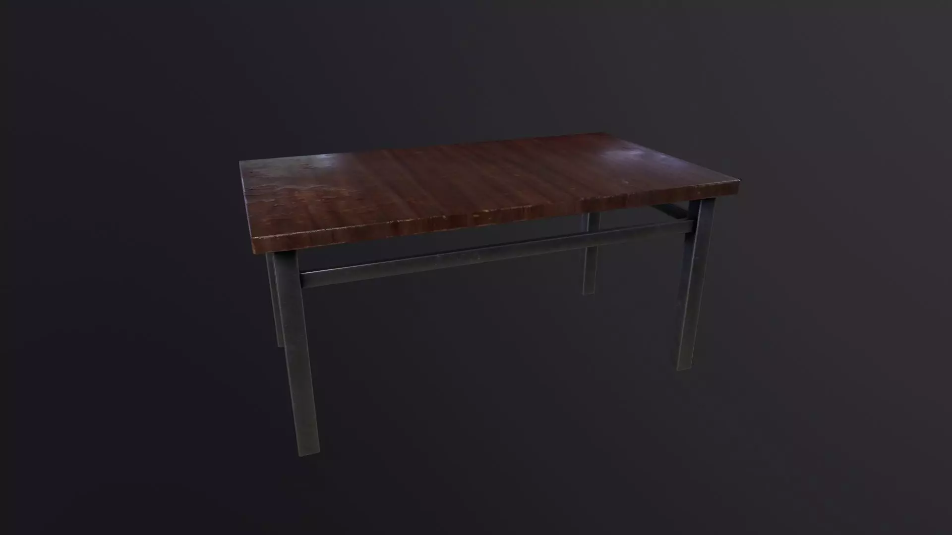Basic Wooden Desk Table 3D Model Low-poly 3D model_0