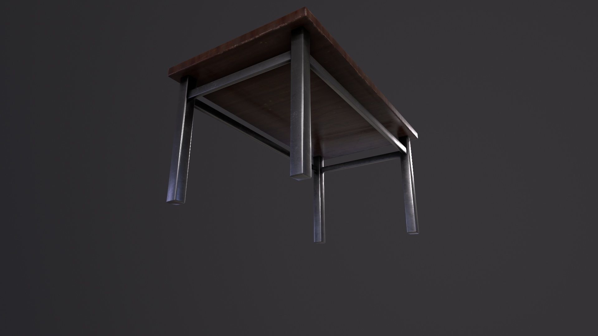 Basic Wooden Desk Table 3D Model Low-poly 3D model_5