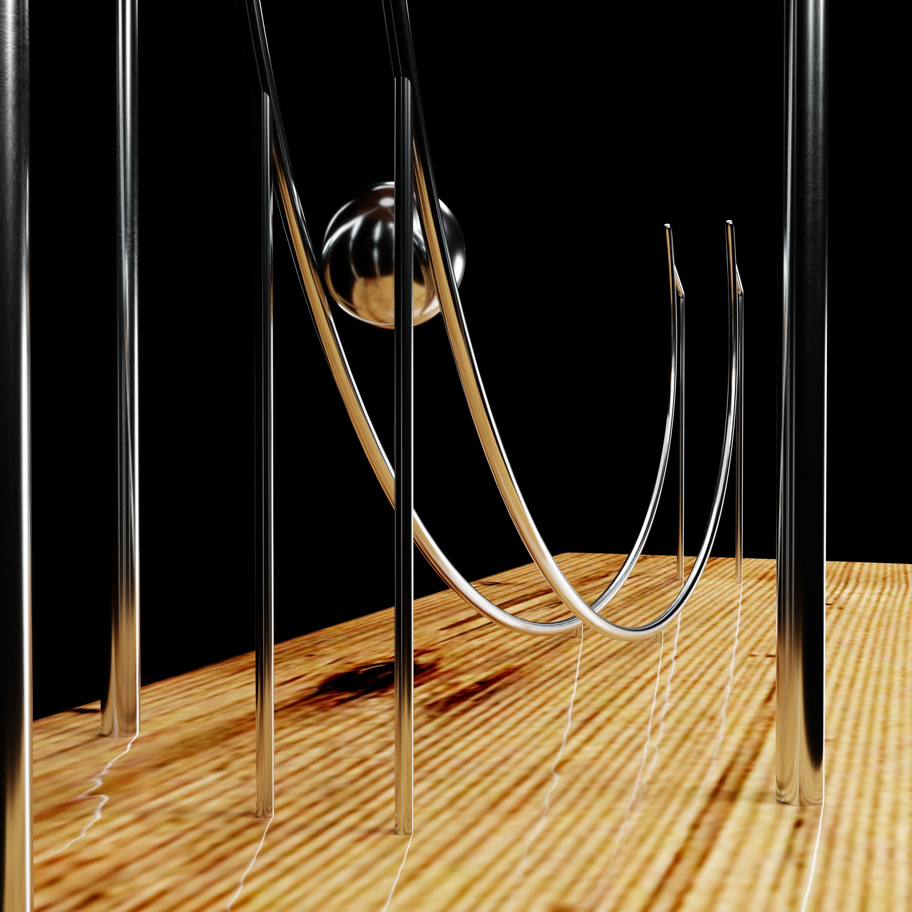 Metal Ball Infinite Loop Mechanism 3D model_5