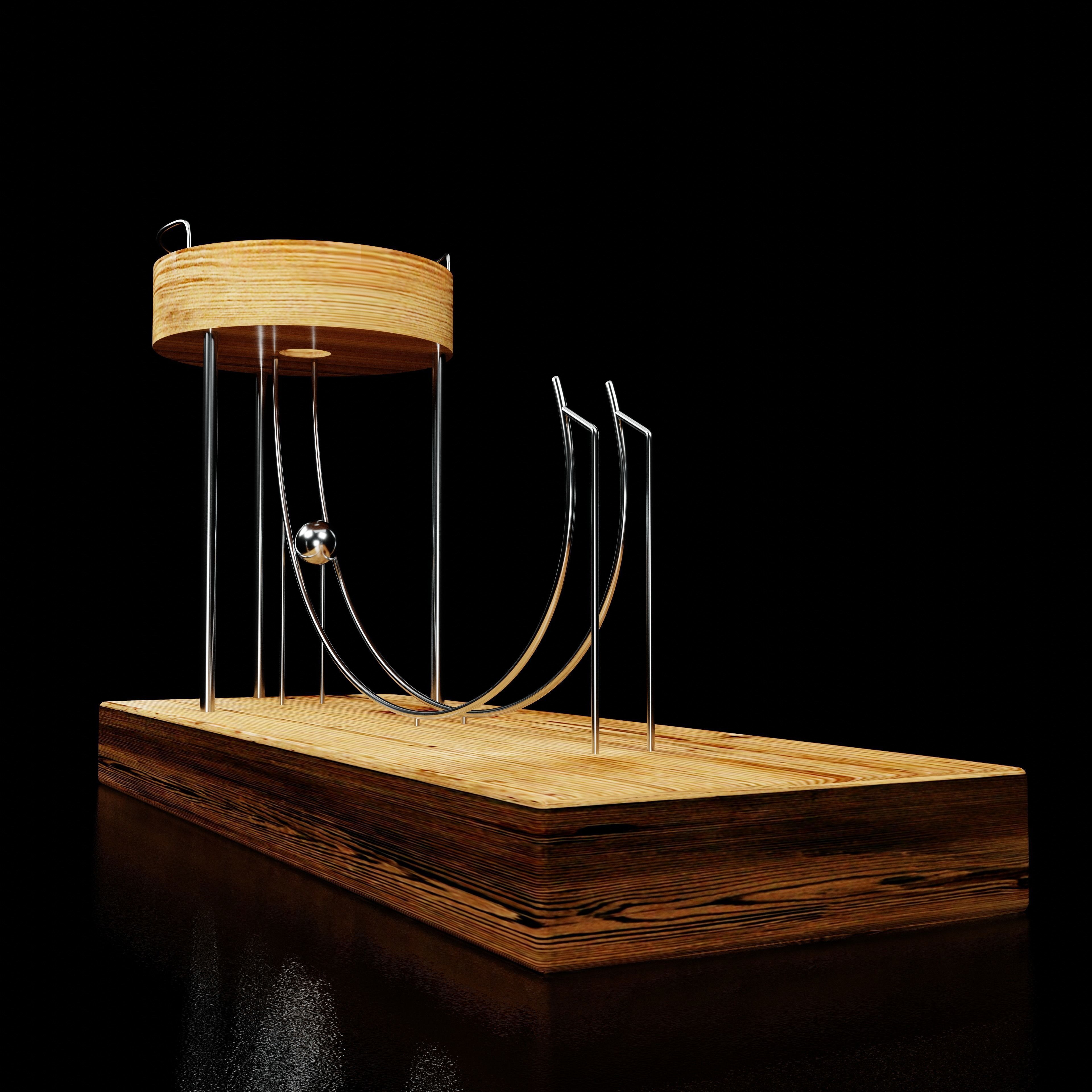 Metal Ball Infinite Loop Mechanism 3D model_3