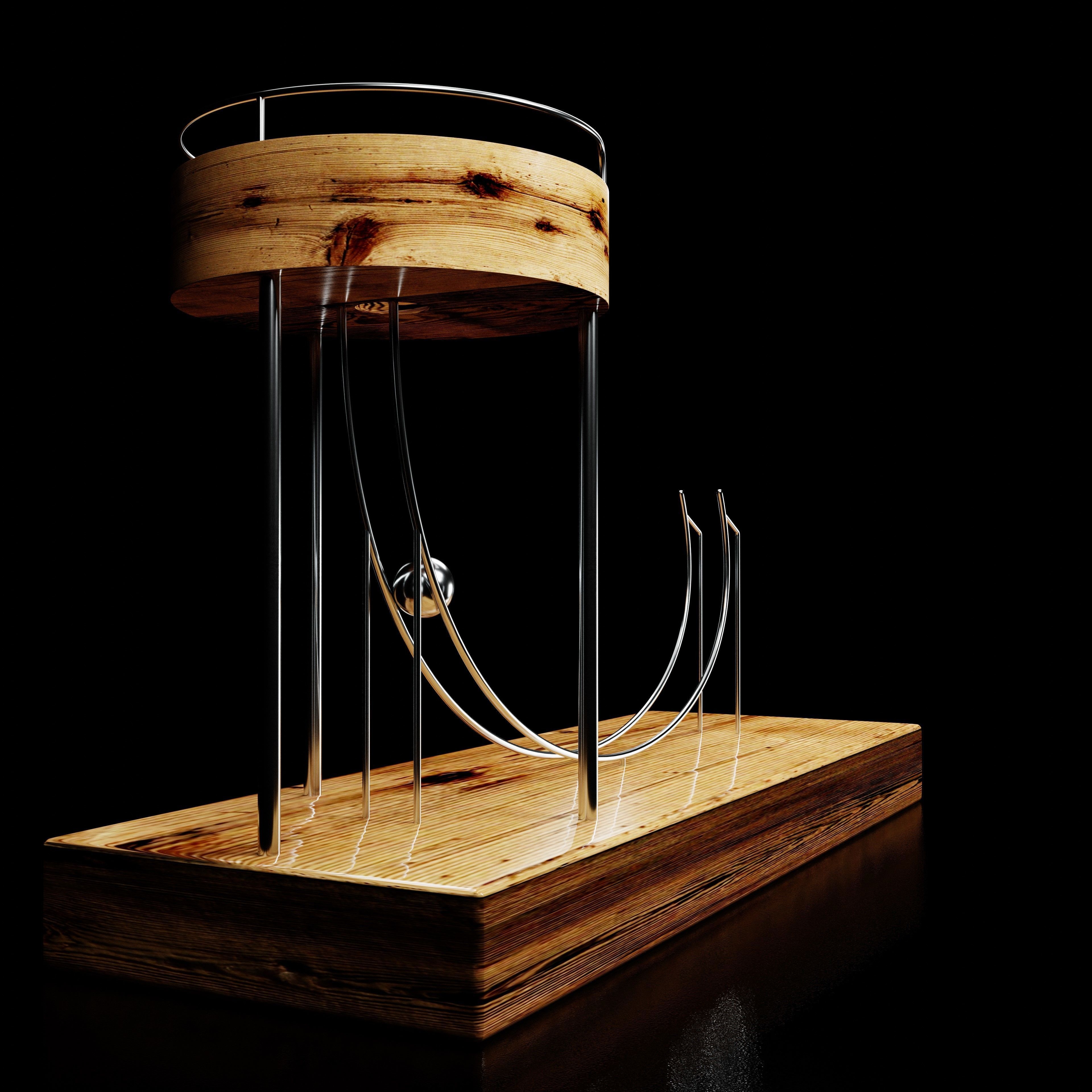 Metal Ball Infinite Loop Mechanism 3D model_4