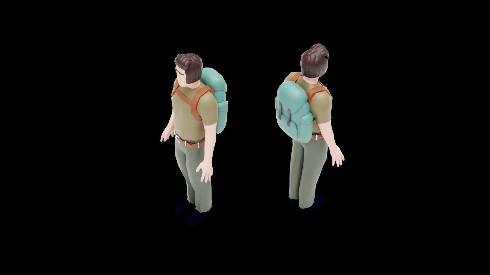 HIKER MAN BASE MESH MODEL Free low-poly 3D model_22