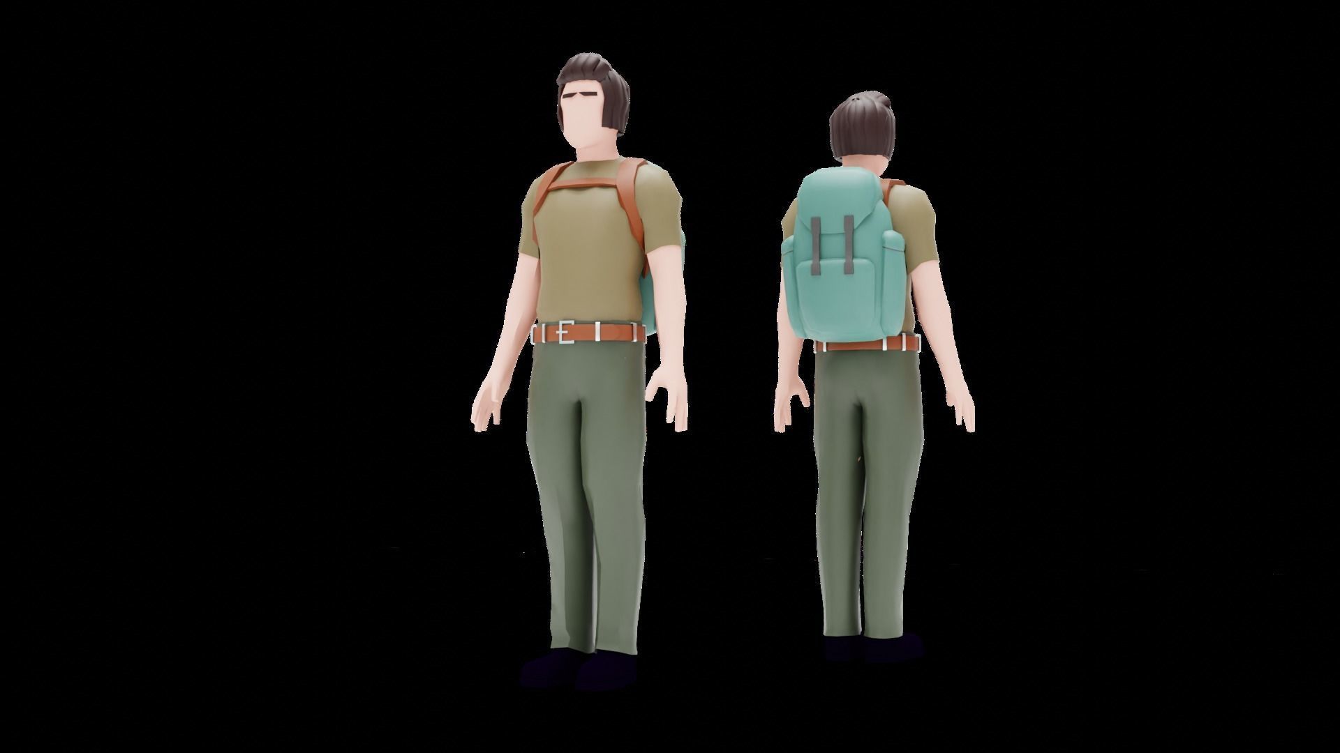 HIKER MAN BASE MESH MODEL Free low-poly 3D model_20