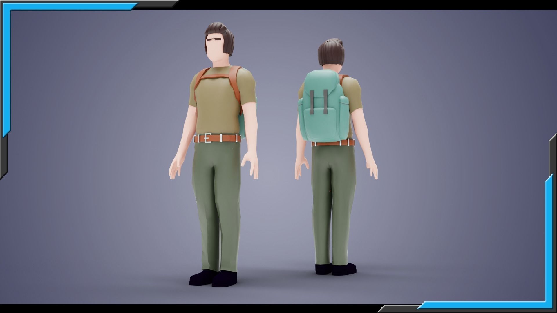 HIKER MAN BASE MESH MODEL Free low-poly 3D model_3