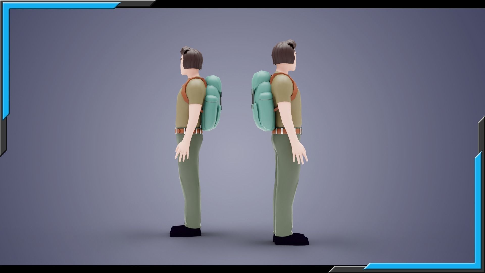 HIKER MAN BASE MESH MODEL Free low-poly 3D model_4