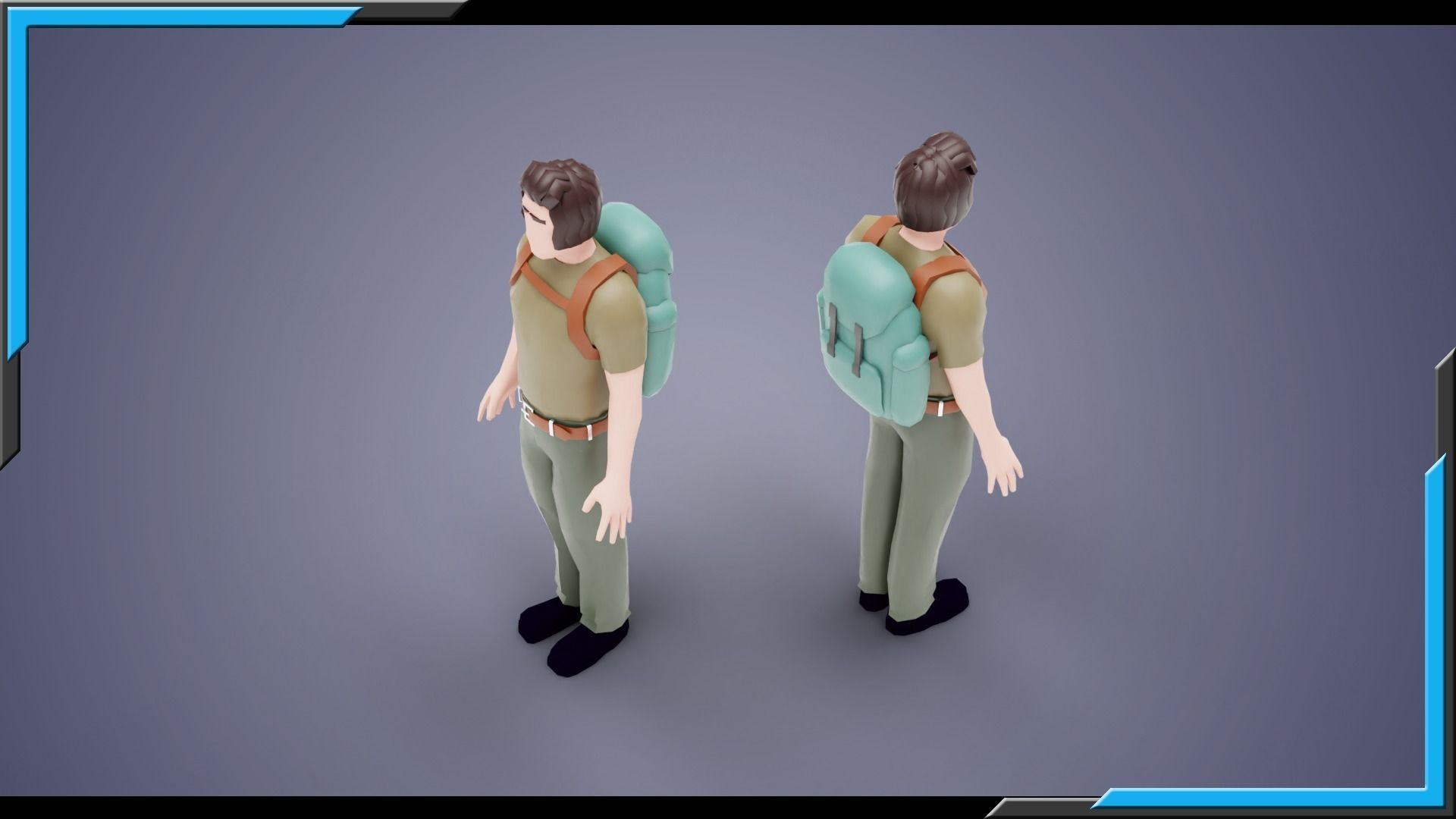 HIKER MAN BASE MESH MODEL Free low-poly 3D model_1