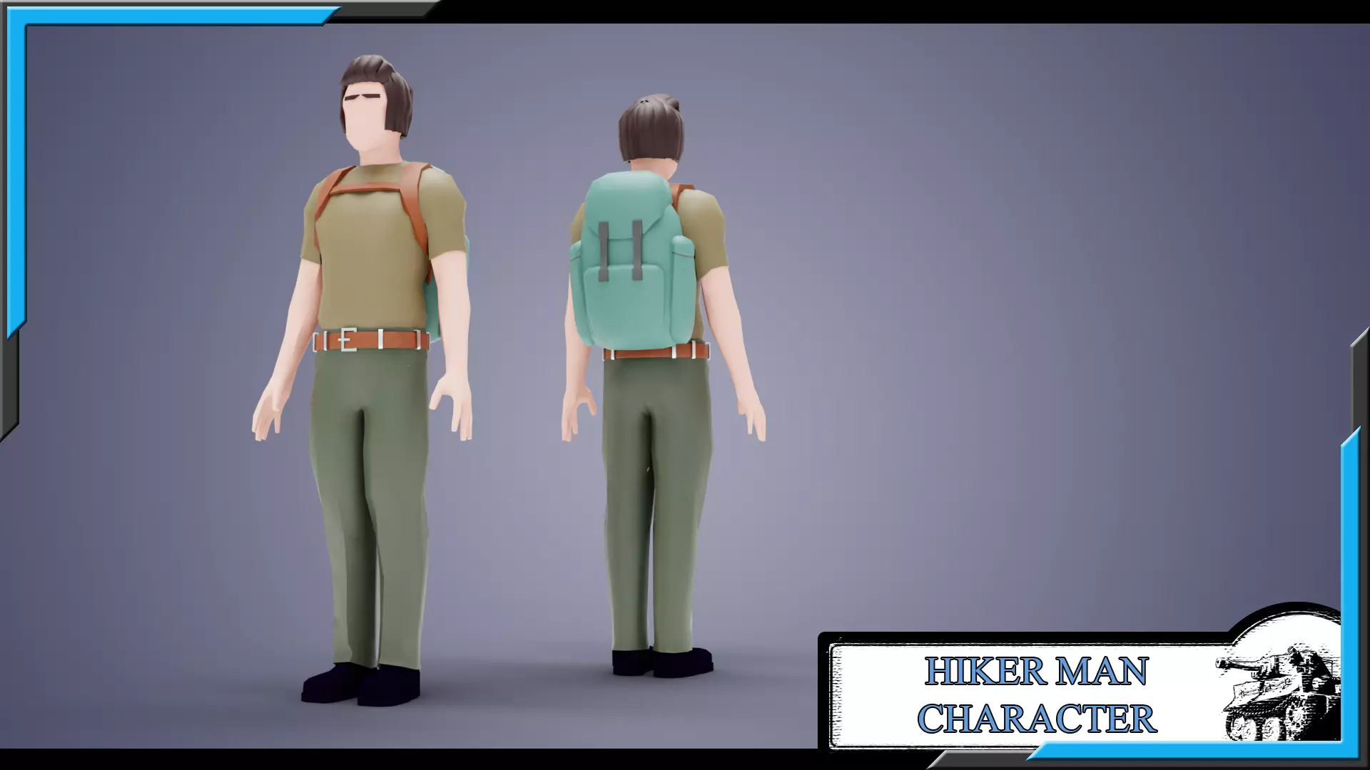 HIKER MAN BASE MESH MODEL Free low-poly 3D model_0