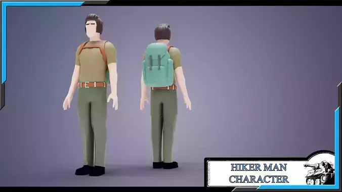 HIKER MAN BASE MESH MODEL Free low-poly 3D model