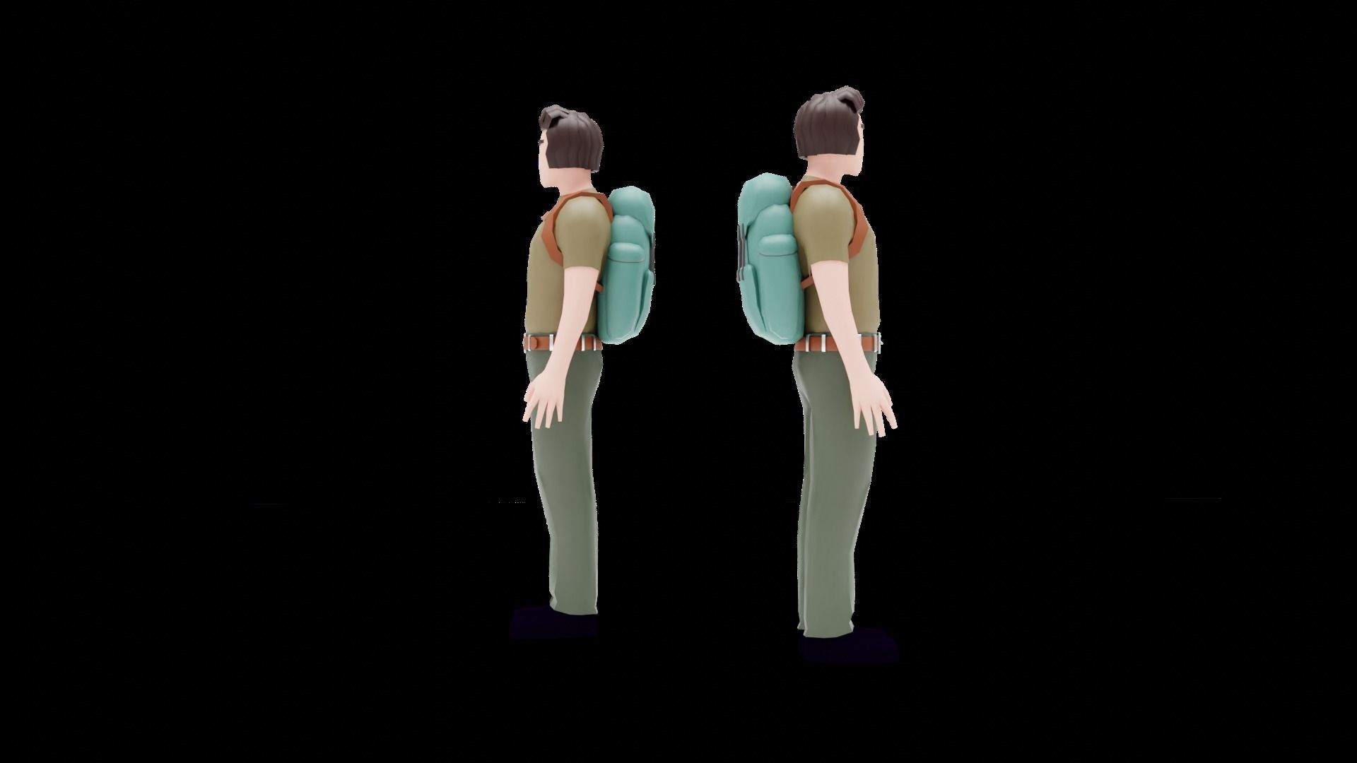 HIKER MAN BASE MESH MODEL Free low-poly 3D model_21