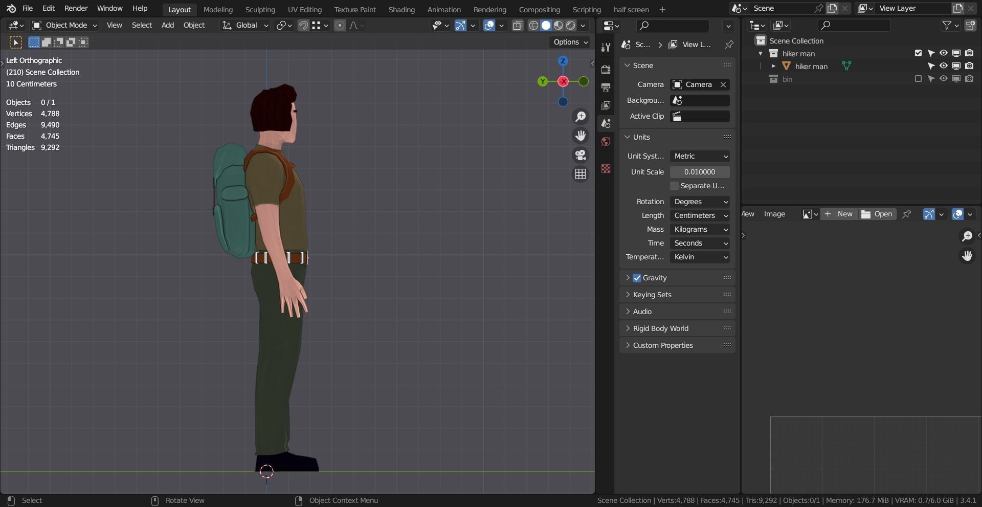 HIKER MAN BASE MESH MODEL Free low-poly 3D model_12