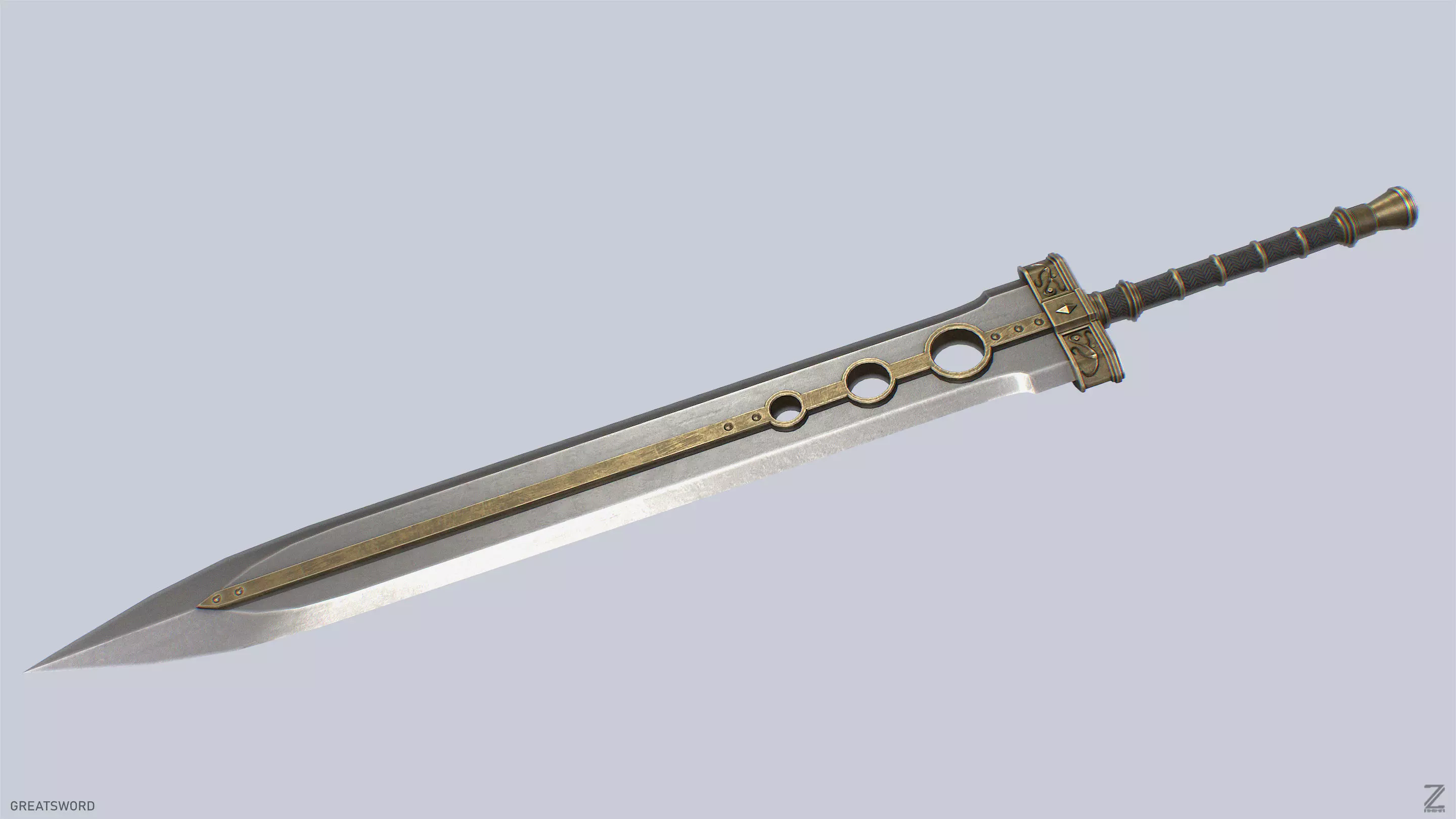 Greatsword Low-poly 3D model_7