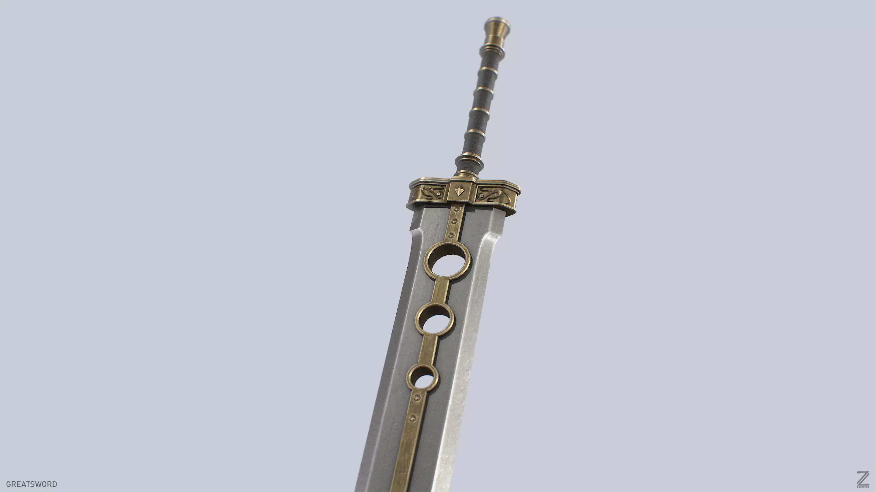 Greatsword Low-poly 3D model_8