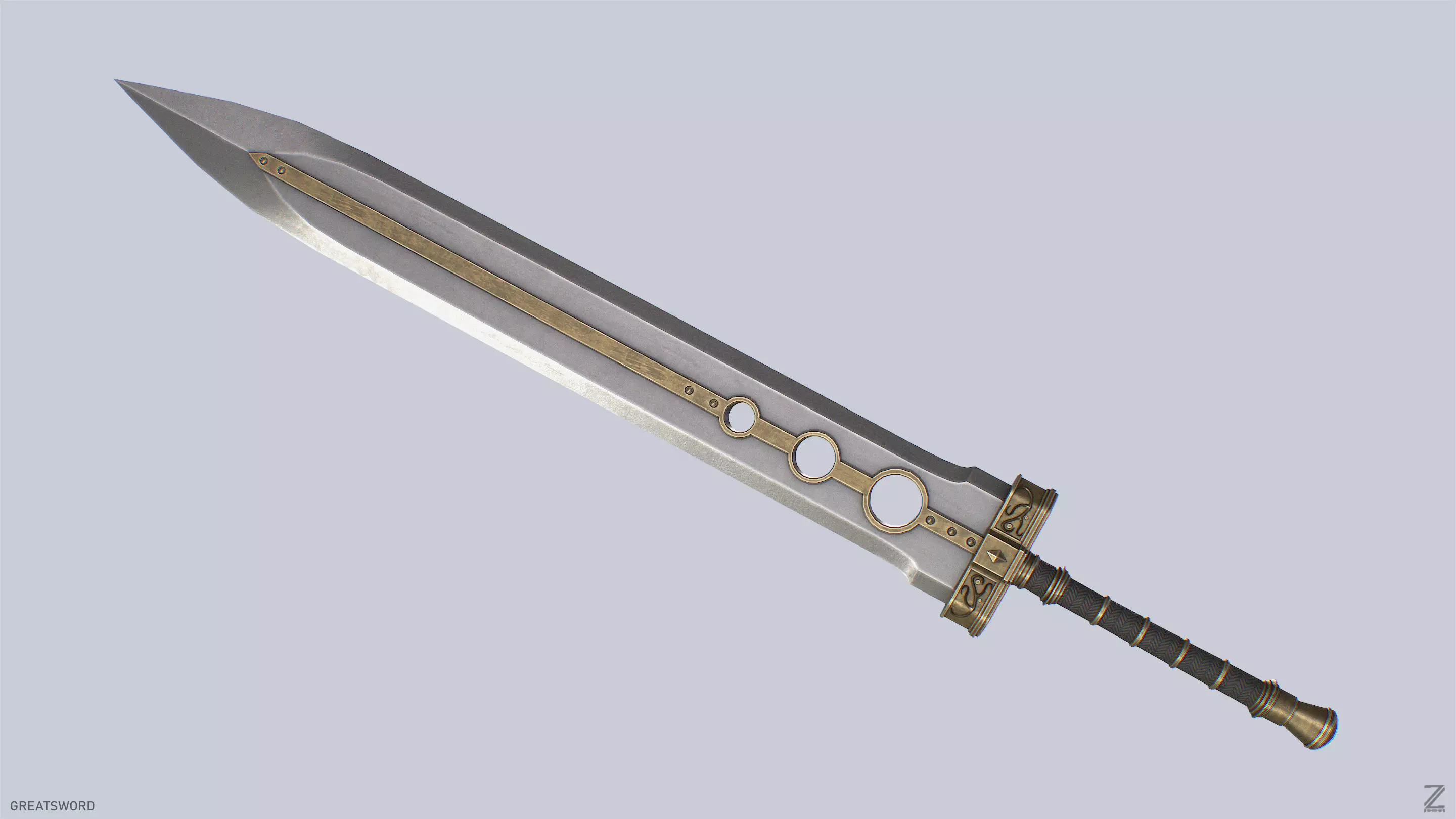 Greatsword Low-poly 3D model_4