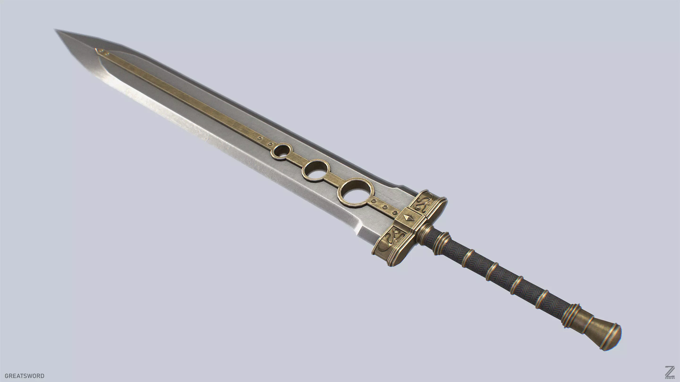 Greatsword Low-poly 3D model_0