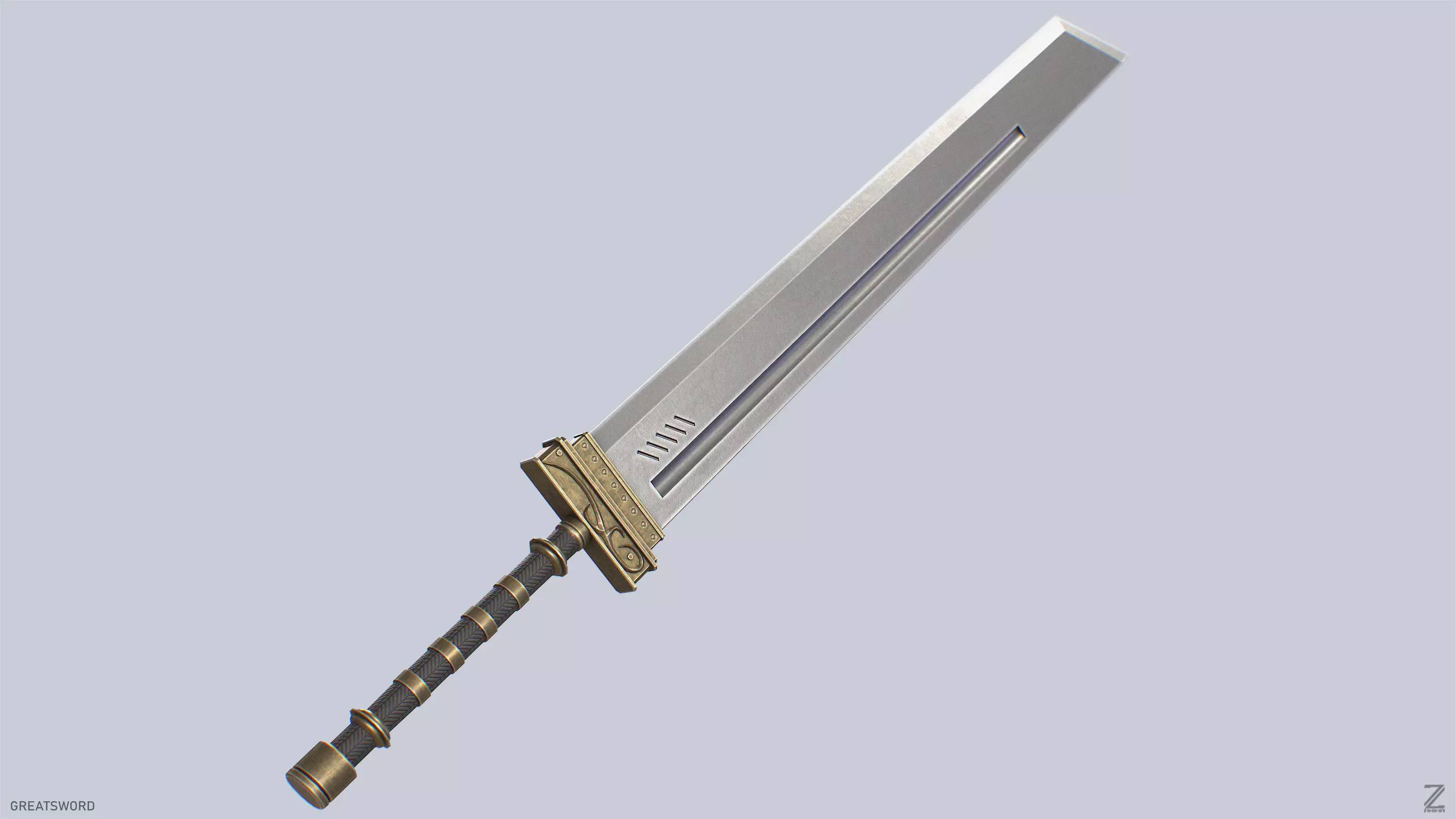 Greatsword Low-poly 3D model_7