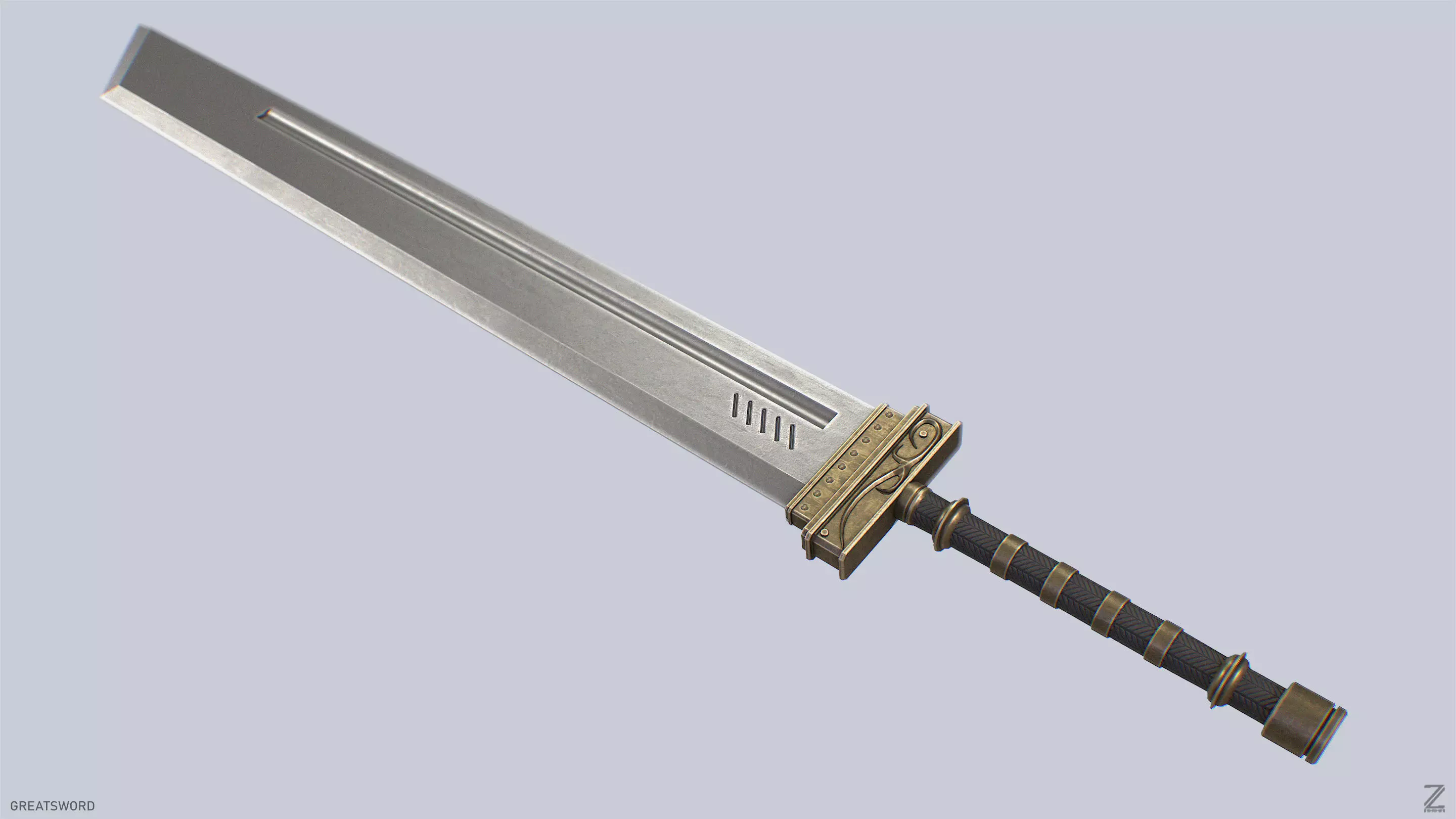 Greatsword Low-poly 3D model_0