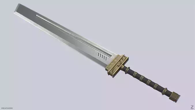 Greatsword Low-poly 3D model Greatsword Low-poly 3D model