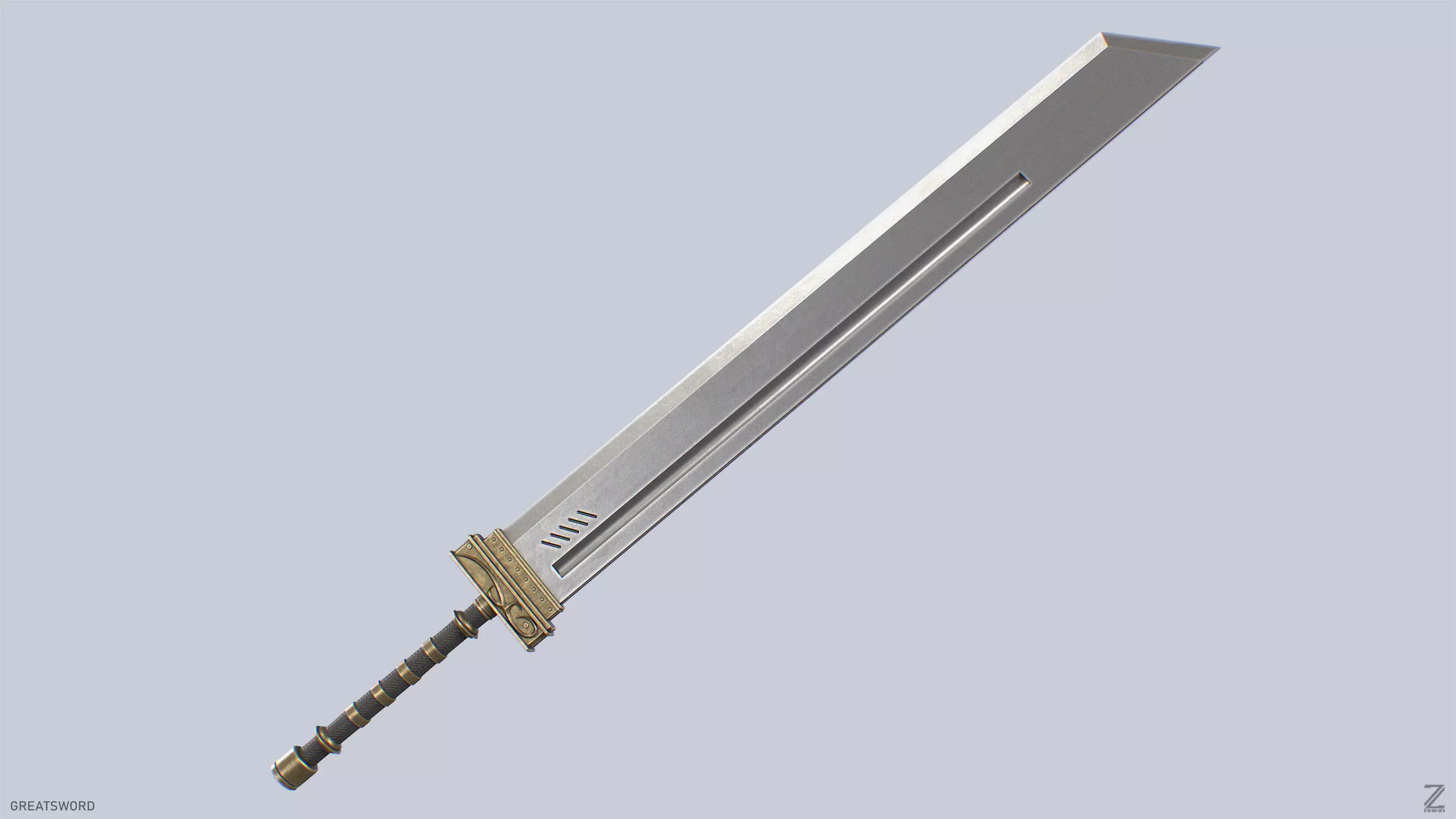 Greatsword Low-poly 3D model_5