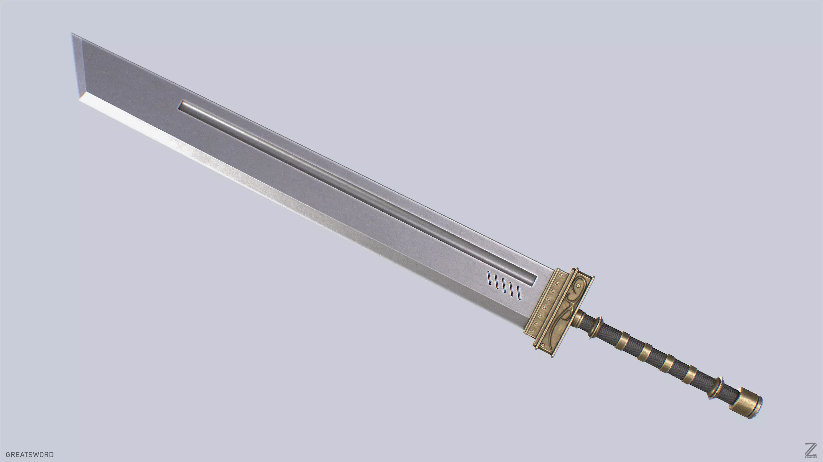 Greatsword Low-poly 3D model_4