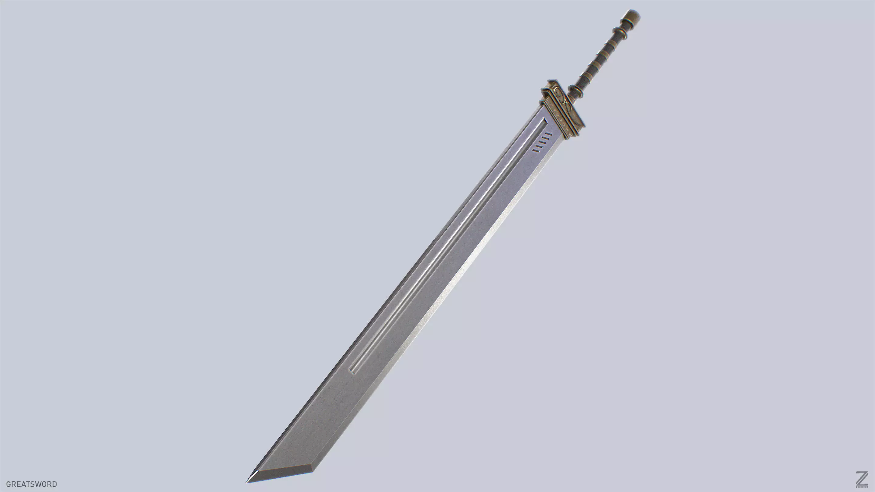 Greatsword Low-poly 3D model_8