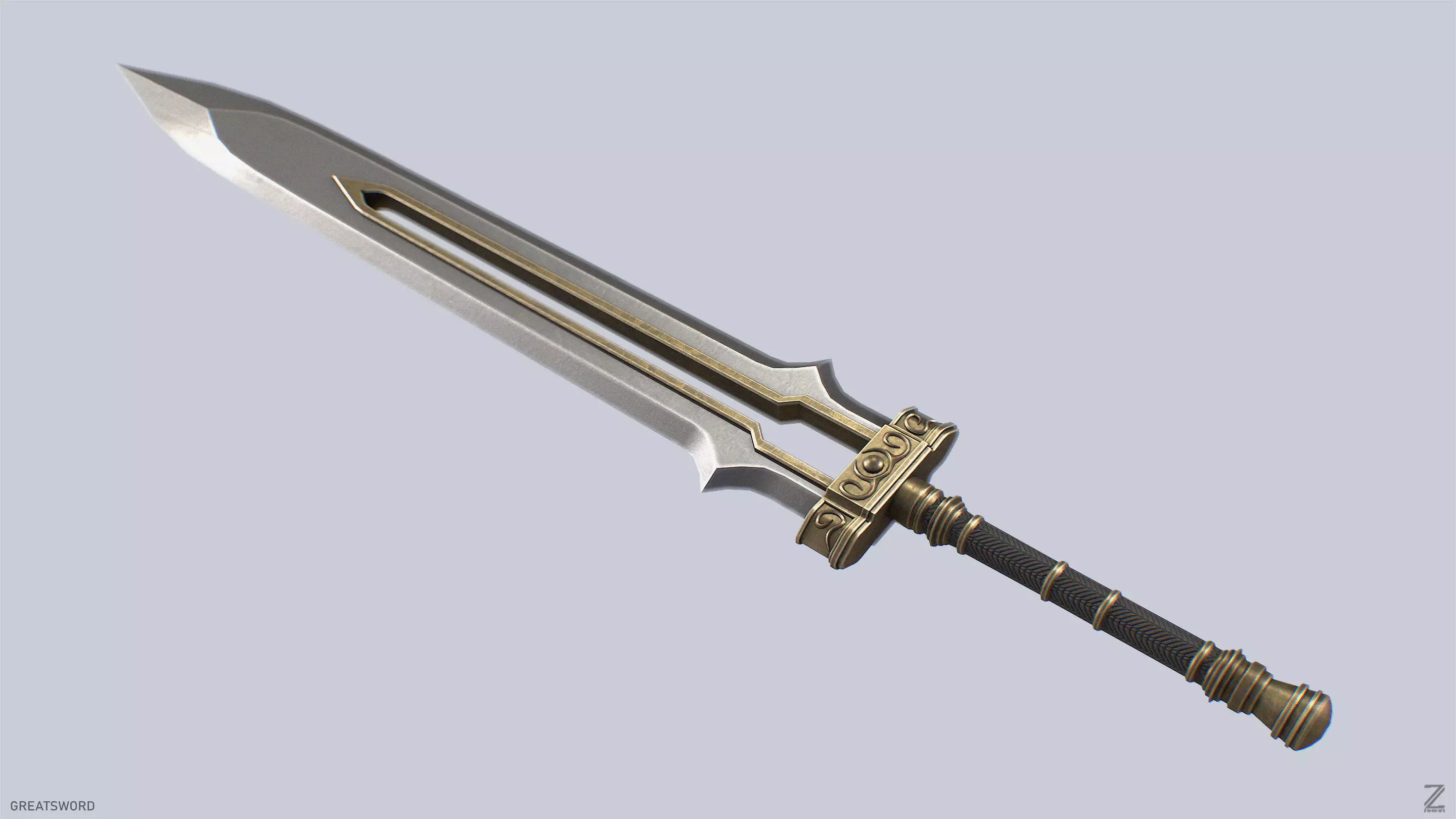 Greatsword Low-poly 3D model_0