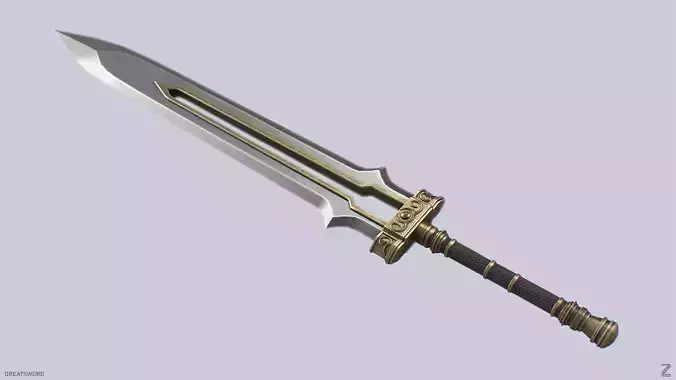 Greatsword Low-poly 3D model Greatsword Low-poly 3D model