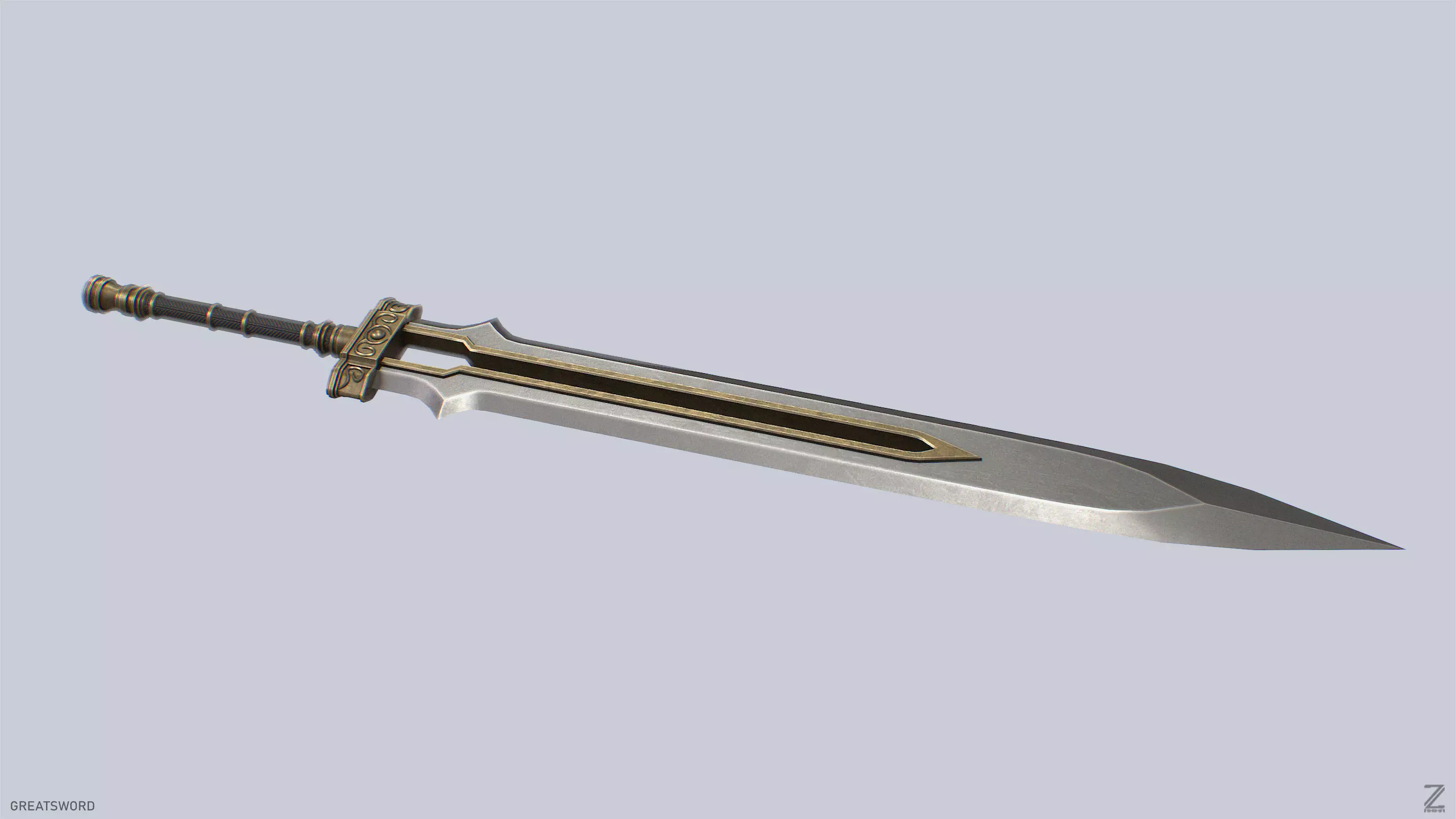 Greatsword Low-poly 3D model_6