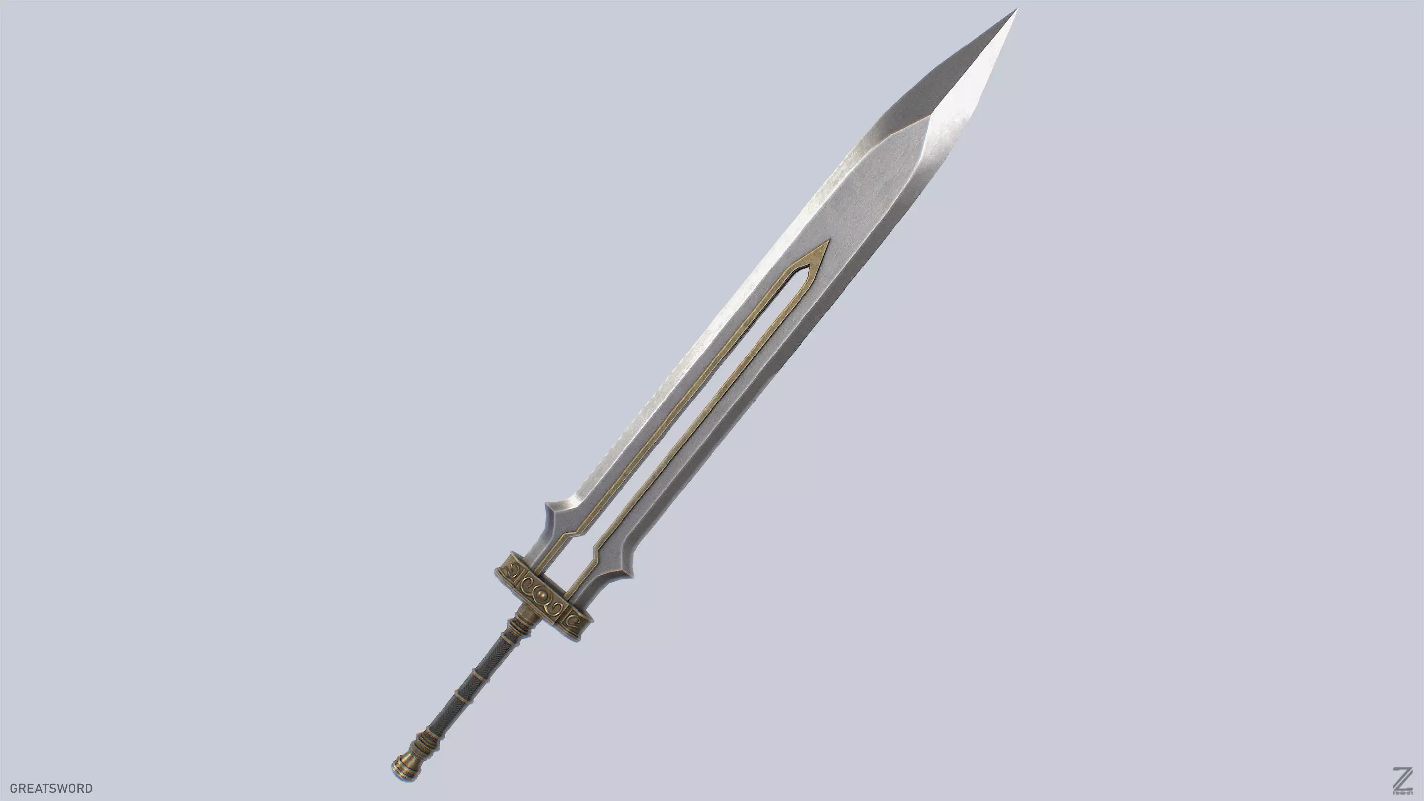 Greatsword Low-poly 3D model_2