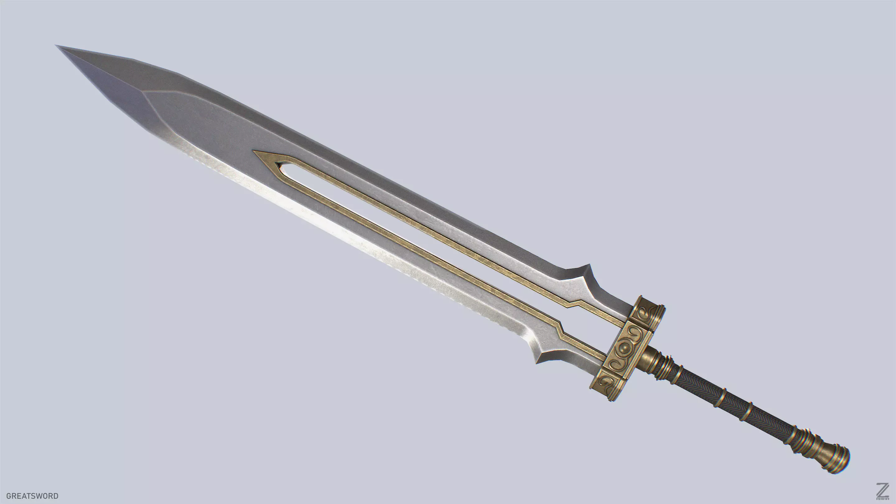 Greatsword Low-poly 3D model_5