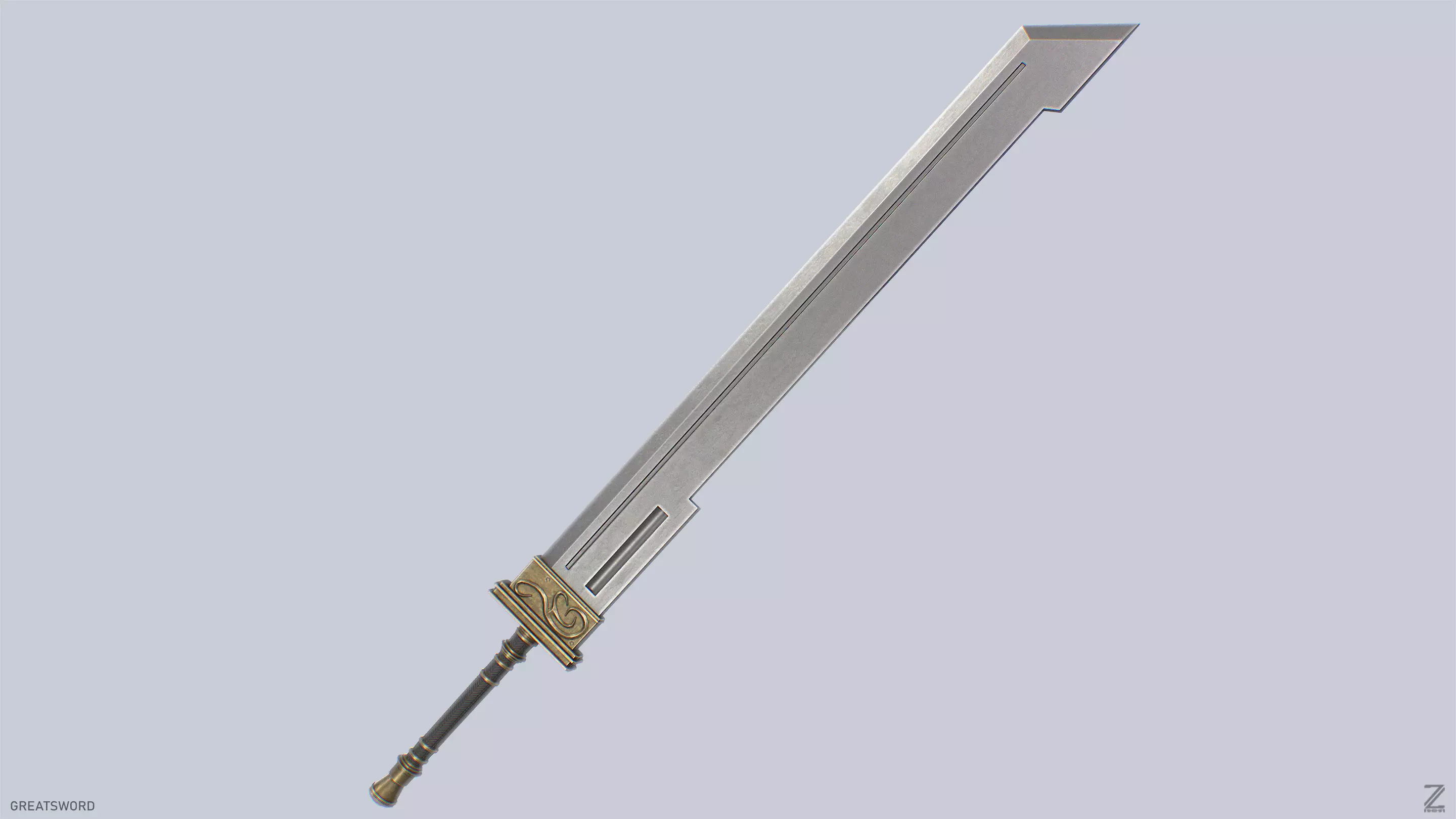 Greatsword Low-poly 3D model_5