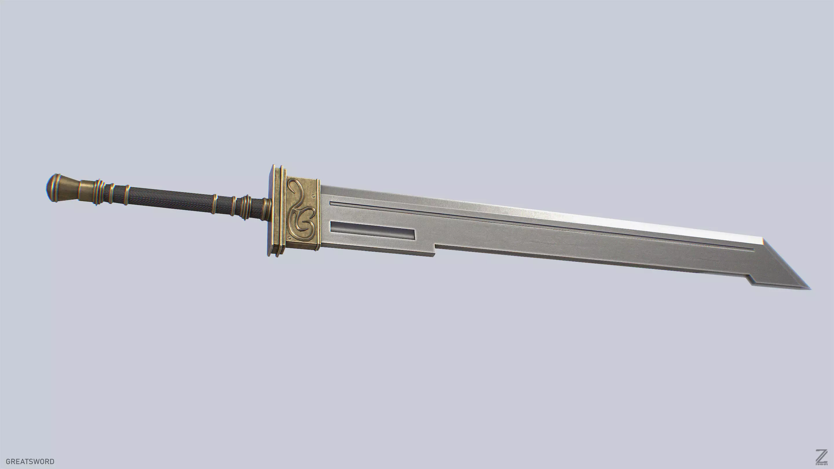 Greatsword Low-poly 3D model_2