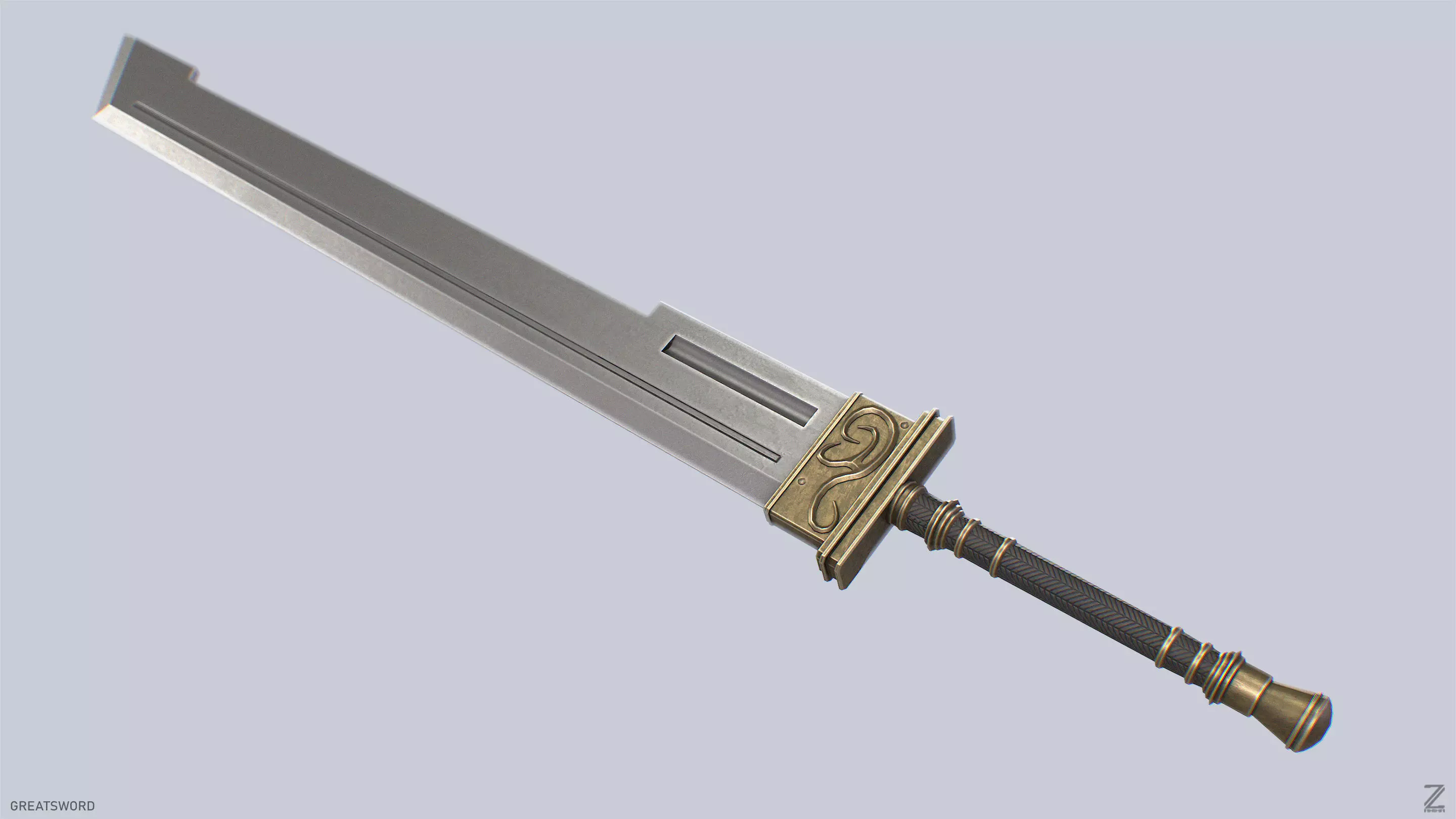 Greatsword Low-poly 3D model_8