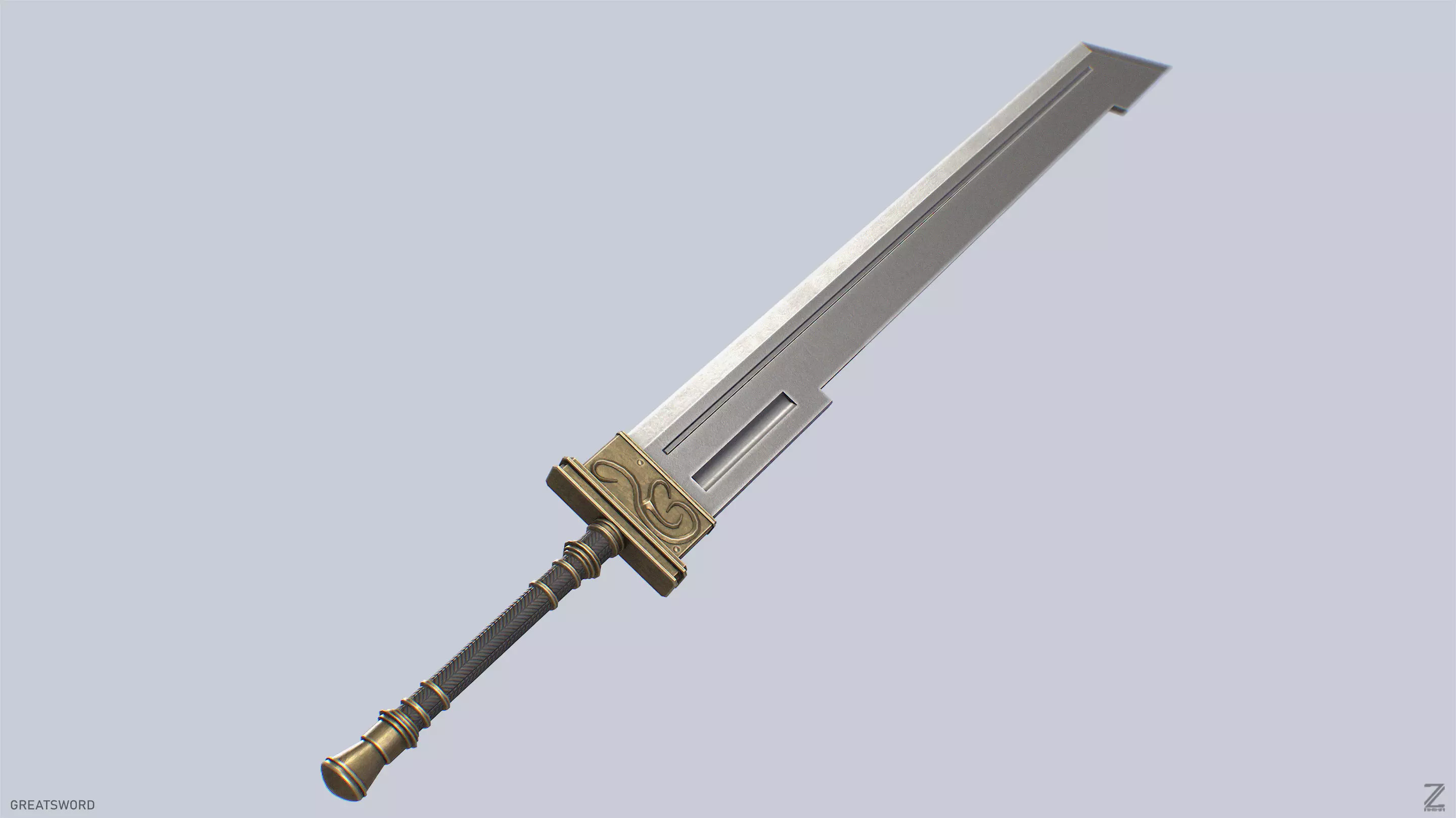 Greatsword Low-poly 3D model_6