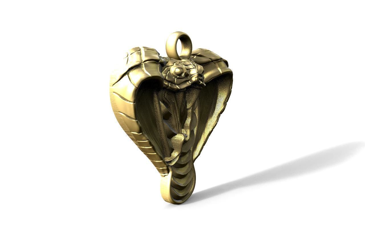 Cobra snake pendant  3D print model_3