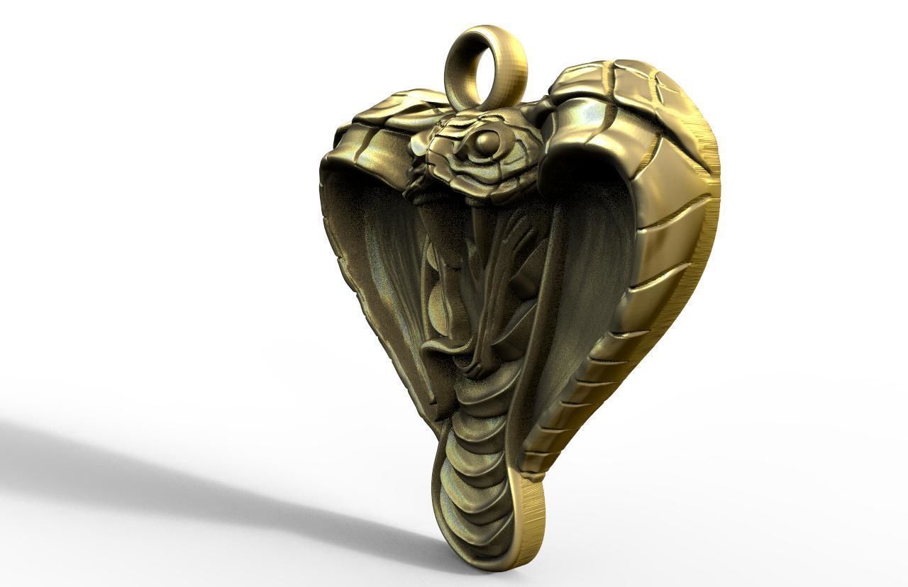 Cobra snake pendant  3D print model_1