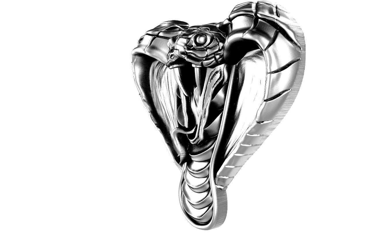 Cobra snake pendant  3D print model_6