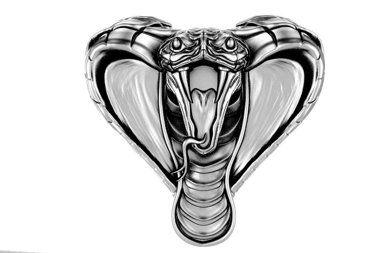 Cobra snake pendant  3D print model_5